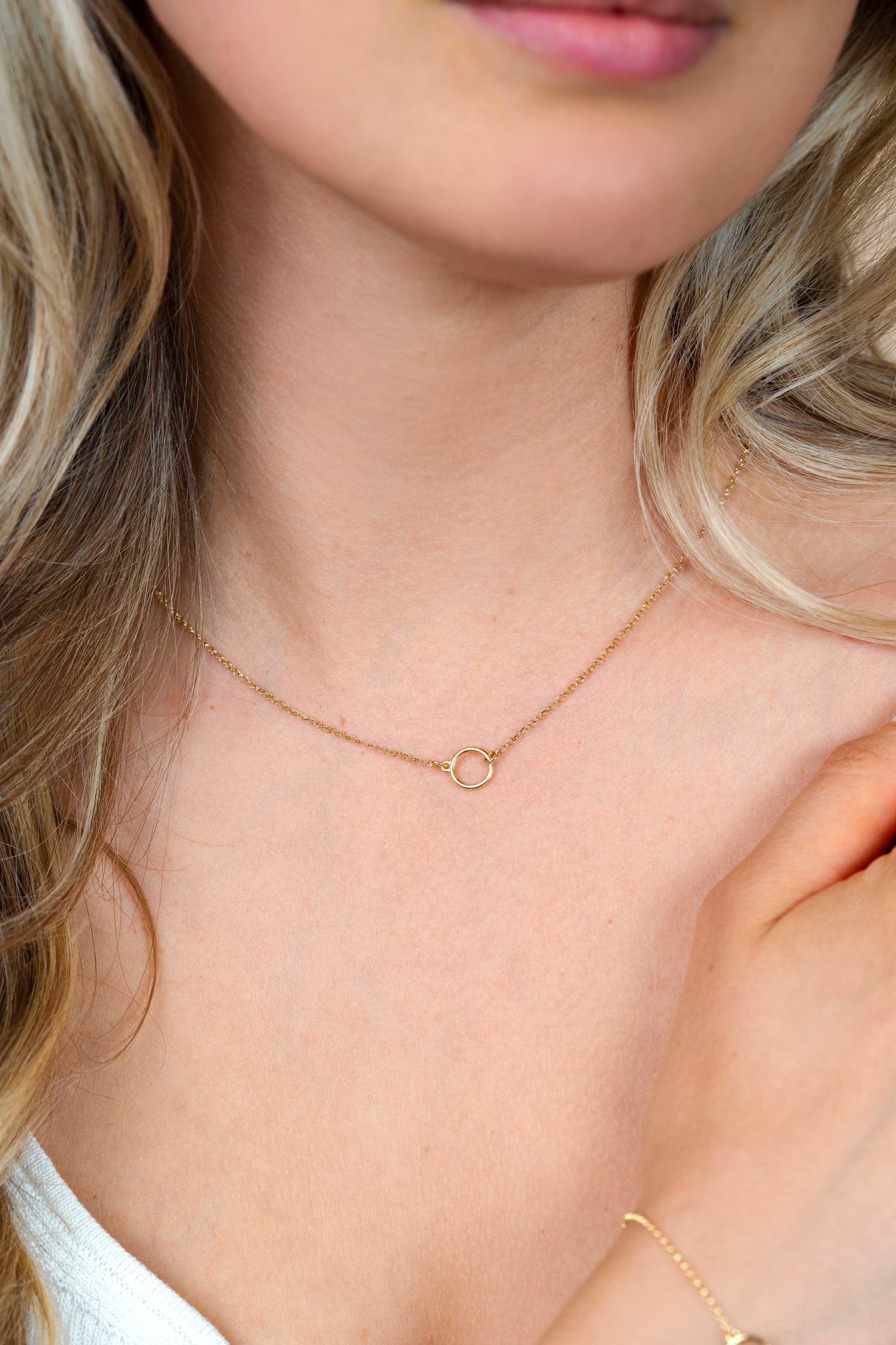 Giftset: Gold plated zilveren armband met open rondje en bijpassende gold plated zilveren ketting. Een complete look in één giftset GIFTSET2523G