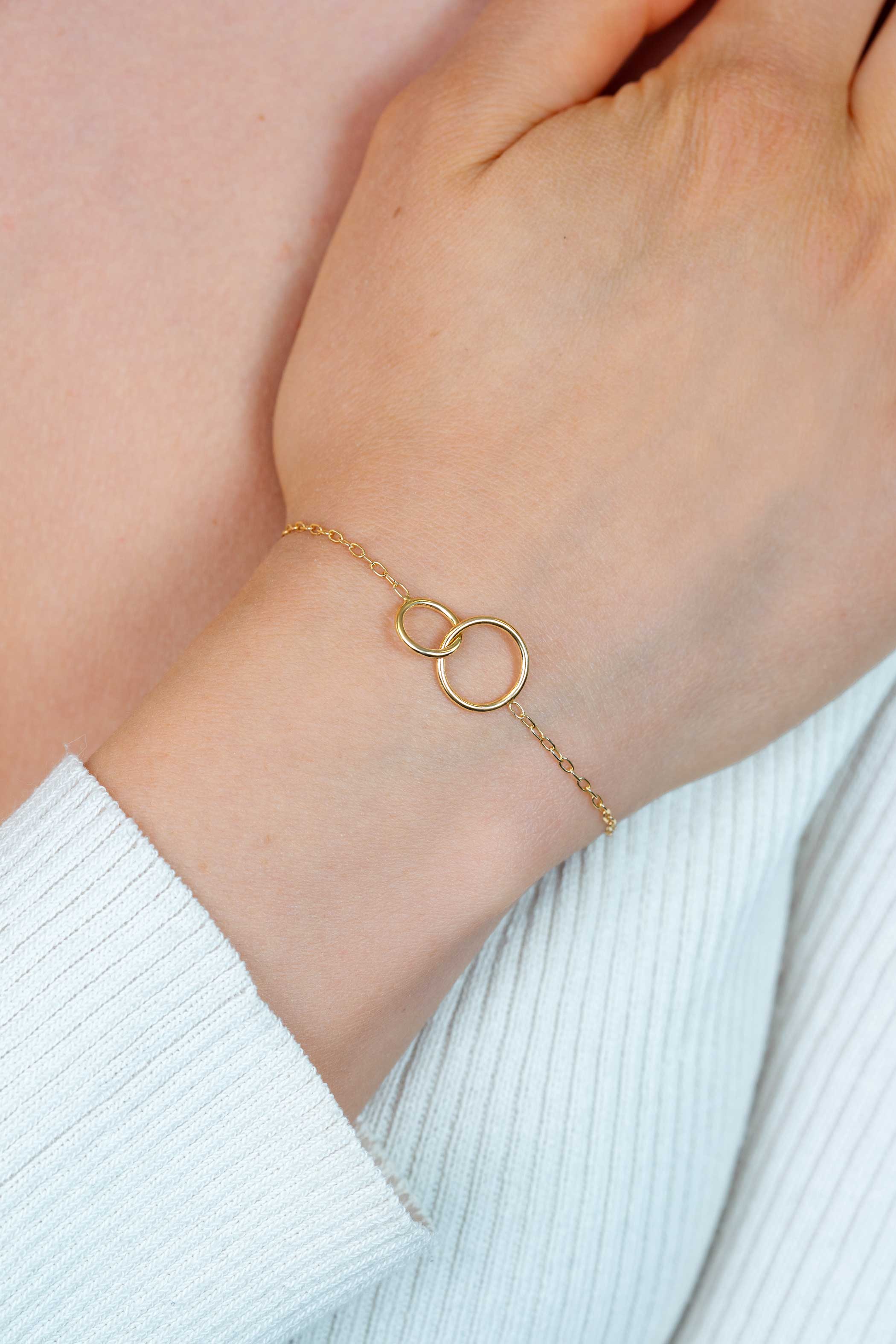 Giftset: Gold plated zilveren armband met bijpassende gold plated zilveren ketting 'Verbondenheid'. Een complete look in één giftset GIFTSET2275G