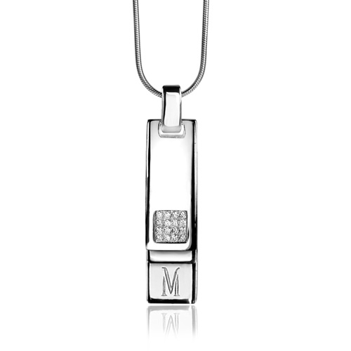 Mart Visser by ZINZI zilveren hanger glad MVH5 (zonder collier)