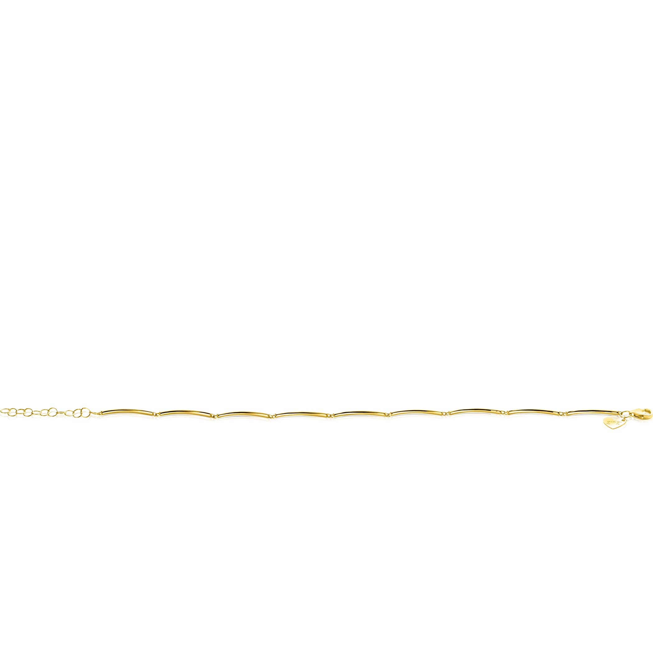 ZINZI Gold 14 krt gouden armband met langwerpige glanzende staafjes 1,6mm breed 16,5-19cm ZGA461
