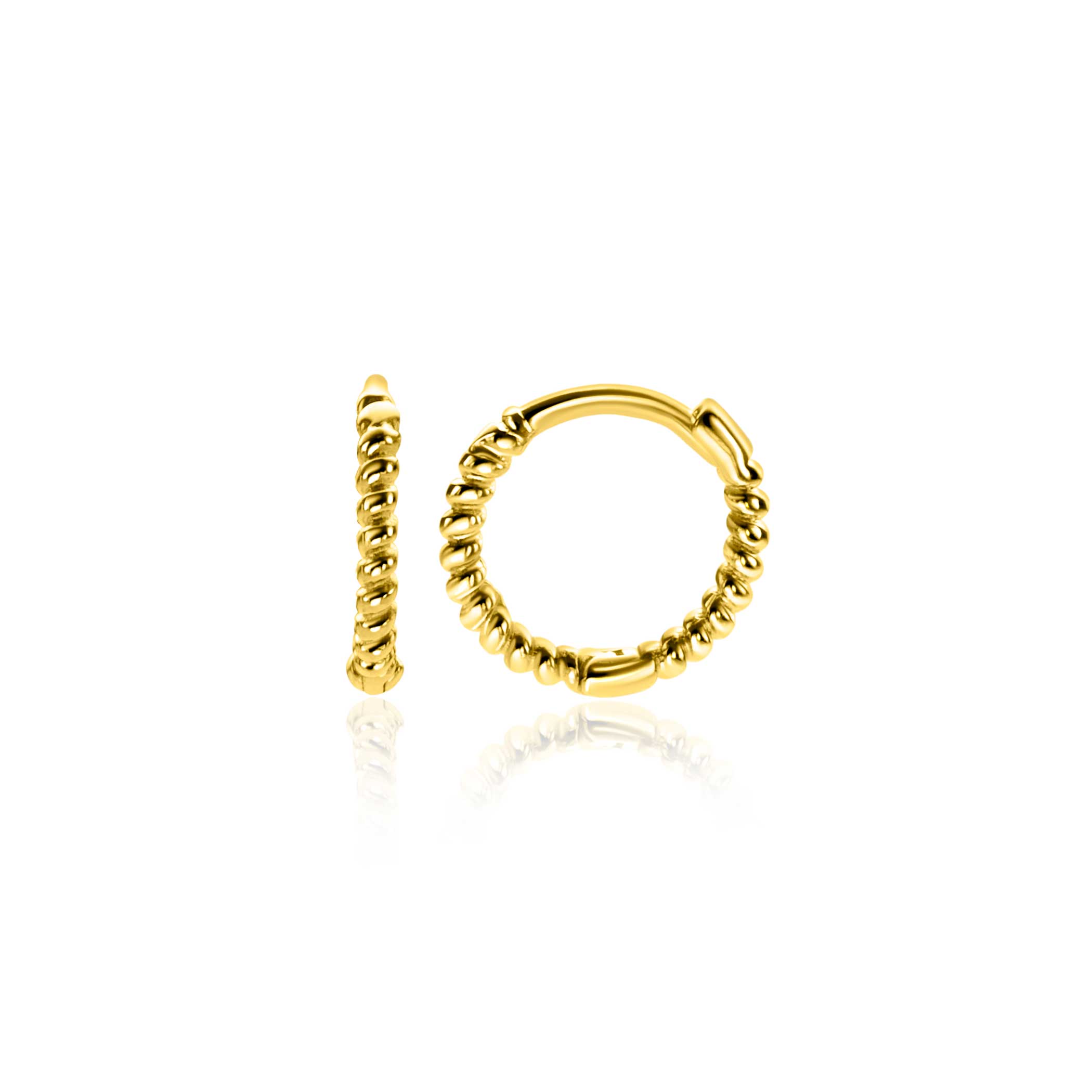 ZINZI Gold 14 krt gouden oorringen (10mm) met gedraaide buis en voorzien van een luxe scharniersluiting. De oorringen zijn 10mm lang en hebben een buisbreedte van 1,3mm. Vervaardigd van geheel 14 karaat goud (585).


