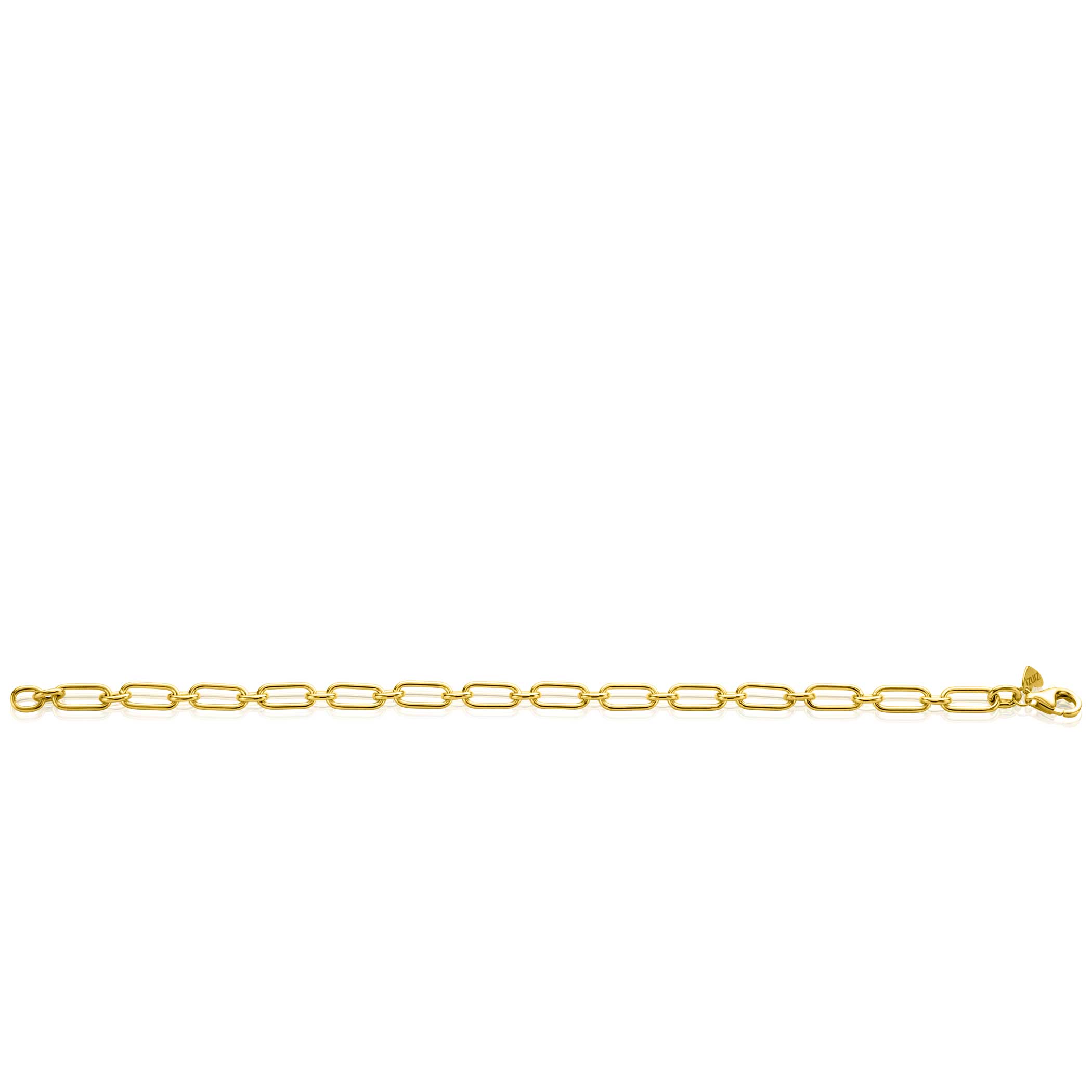 ZINZI Gold 14 krt gouden armband met brede fantasie schakels van 5mm breed, lengte 19cm ZGA354