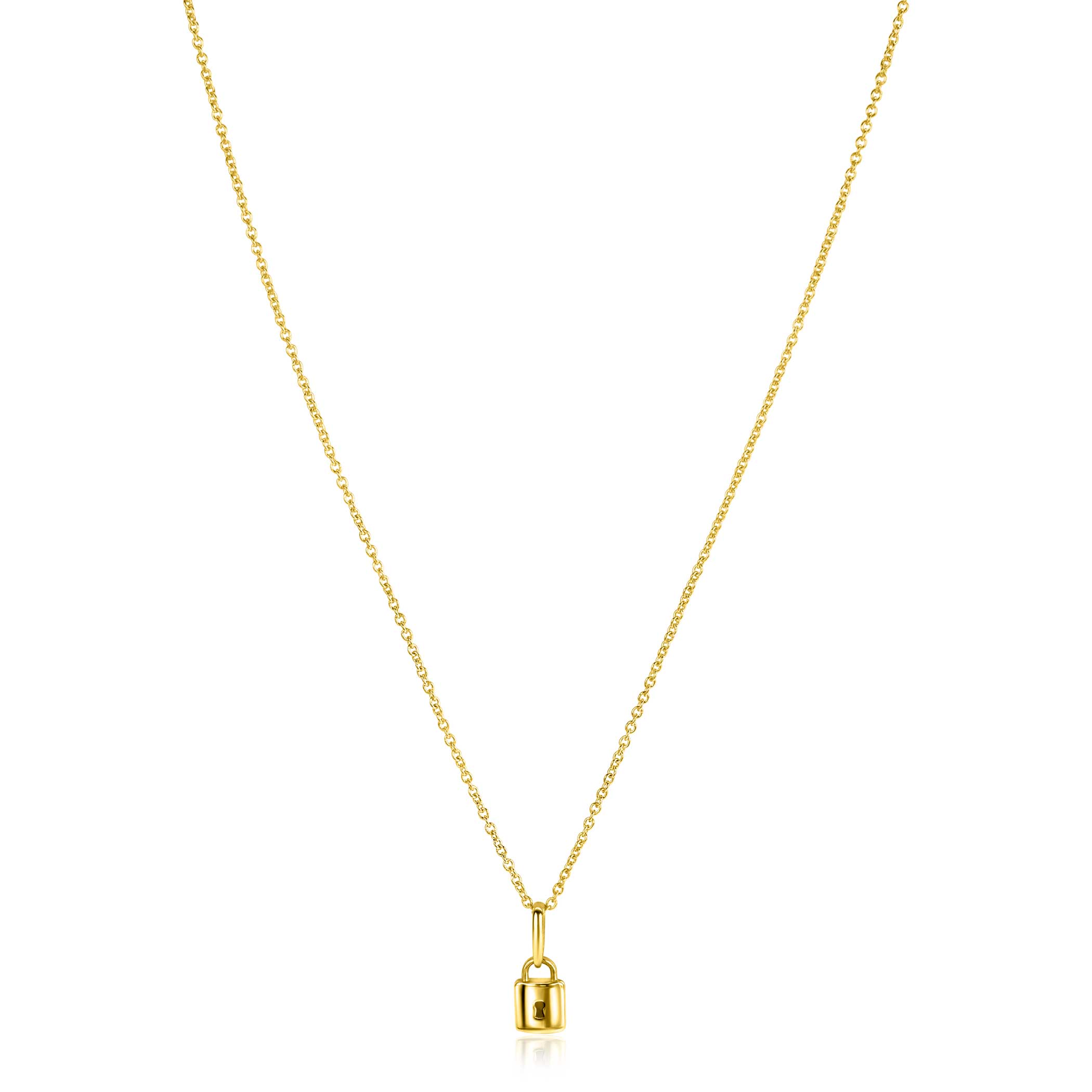 ZINZI Gold 14 krt gouden hanger met trendy slotje 5mm ZGH419 (zonder collier)