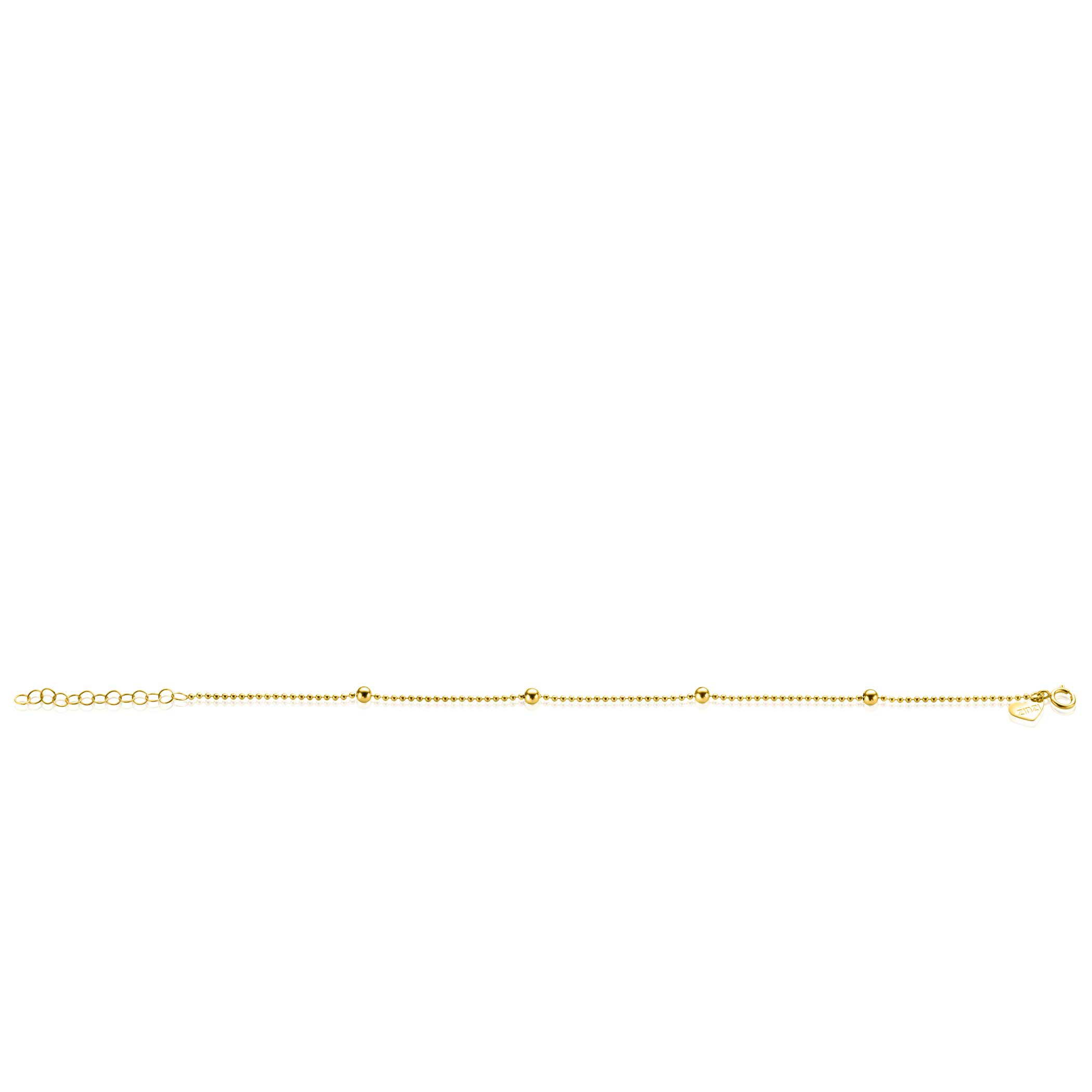 ZINZI Gold 14 krt gouden bolletjes armband 3mm breed, lengte 16-19cm ZGA311