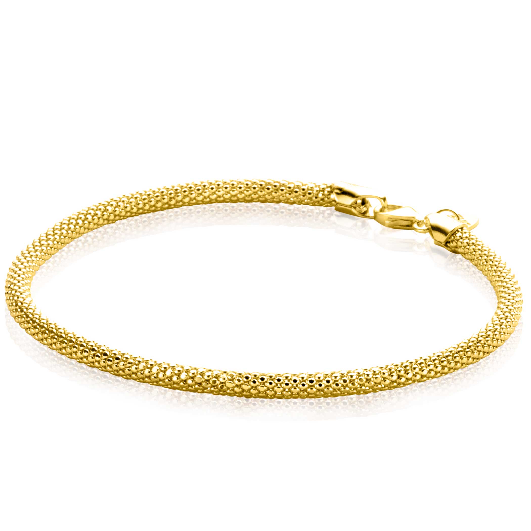 Geweldig Commissie vice versa ZINZI Gold 14 krt gouden popcorn schakelarmband 3mm breed, lengte 18,5cm  ZGA380