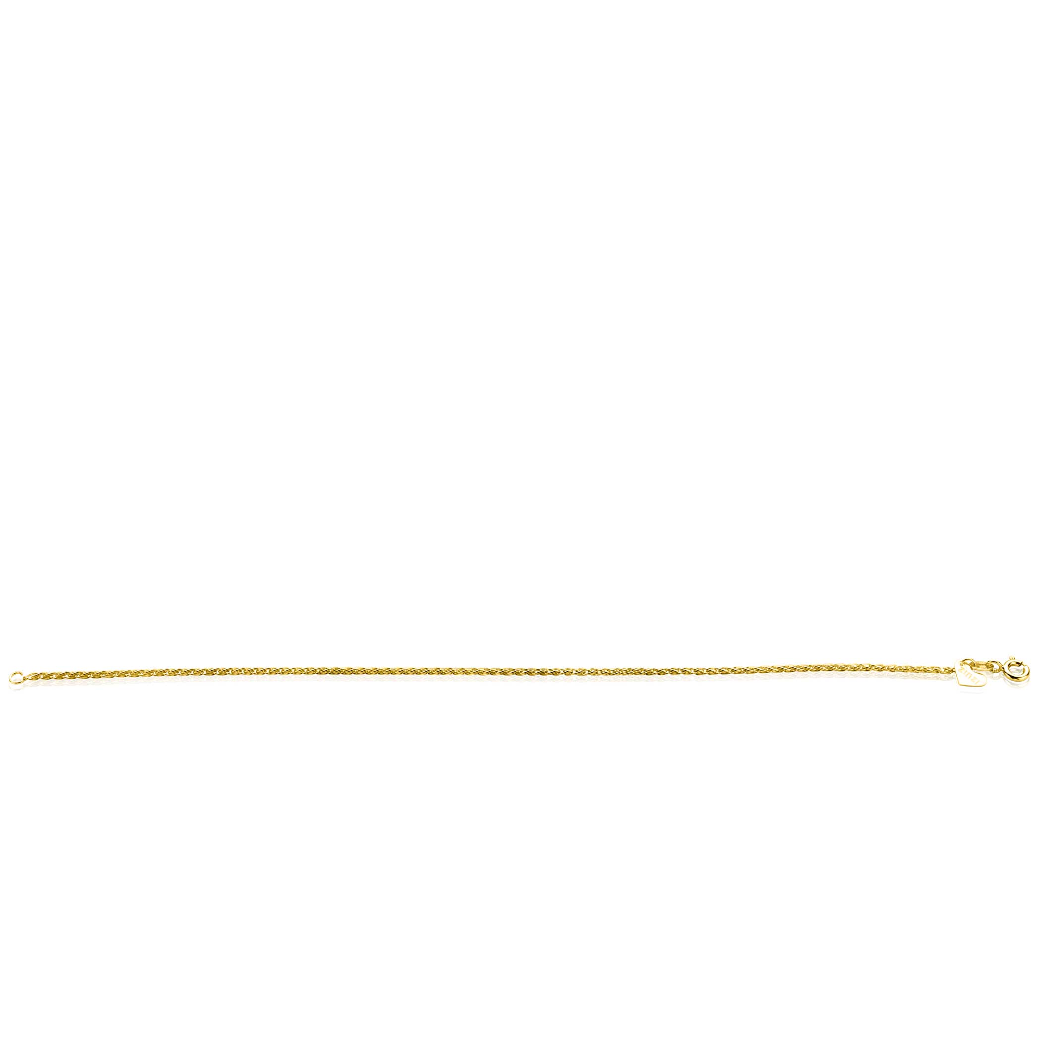 ZINZI Gold 14 krt gouden palmier armband 1,5mm breed, lengte 18,5cm ZGA307