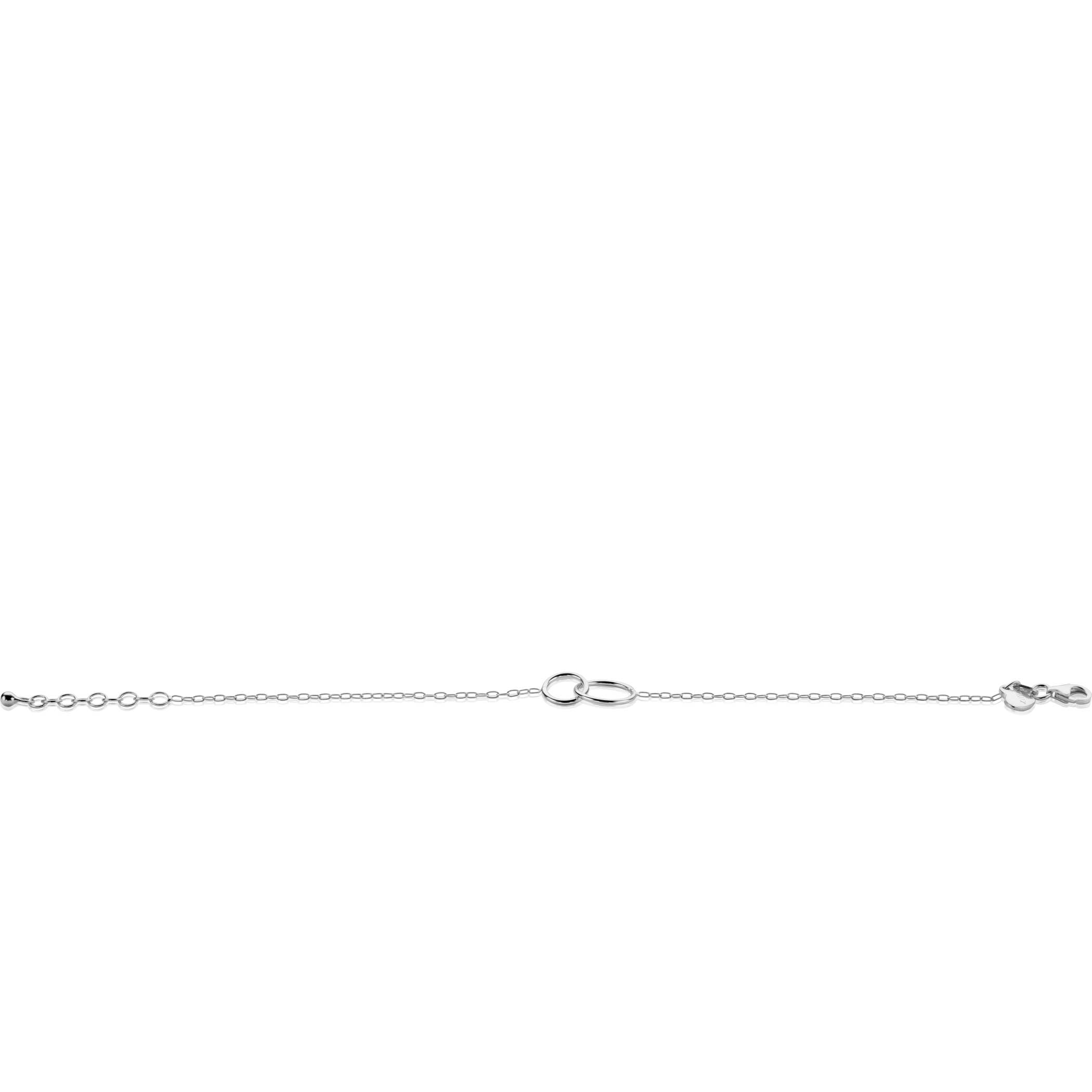 ZINZI zilveren paperclip schakel armband met ronde vormen 17-20cm ZIA2275