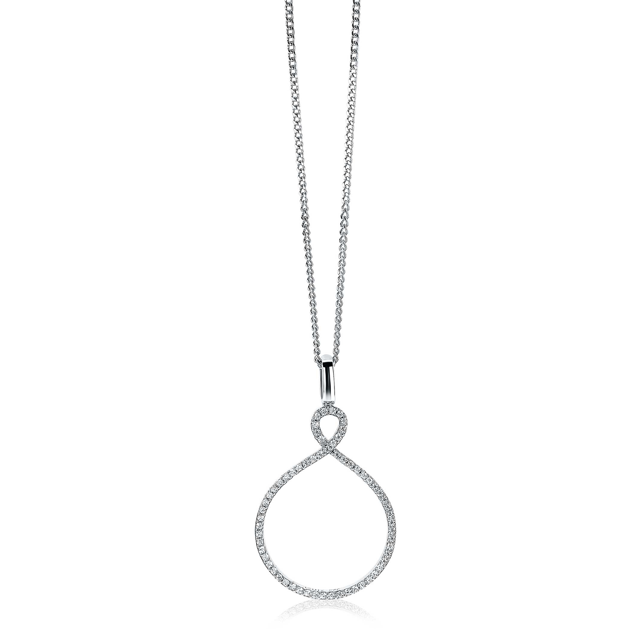 ZINZI zilveren luxe hanger infinity wit ZIH1893 (zonder collier)