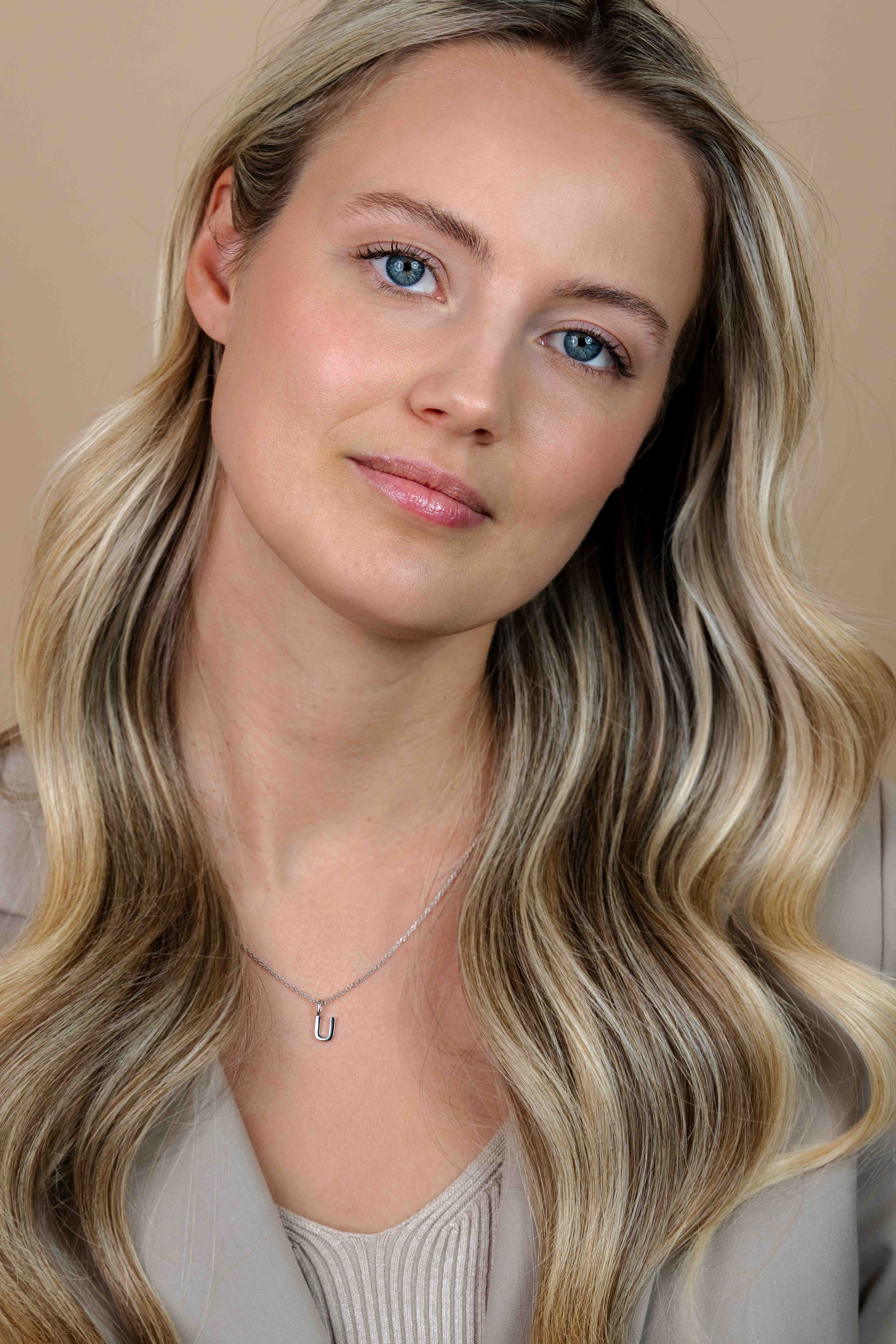 ZINZI zilveren letter hanger U ZIH2140U