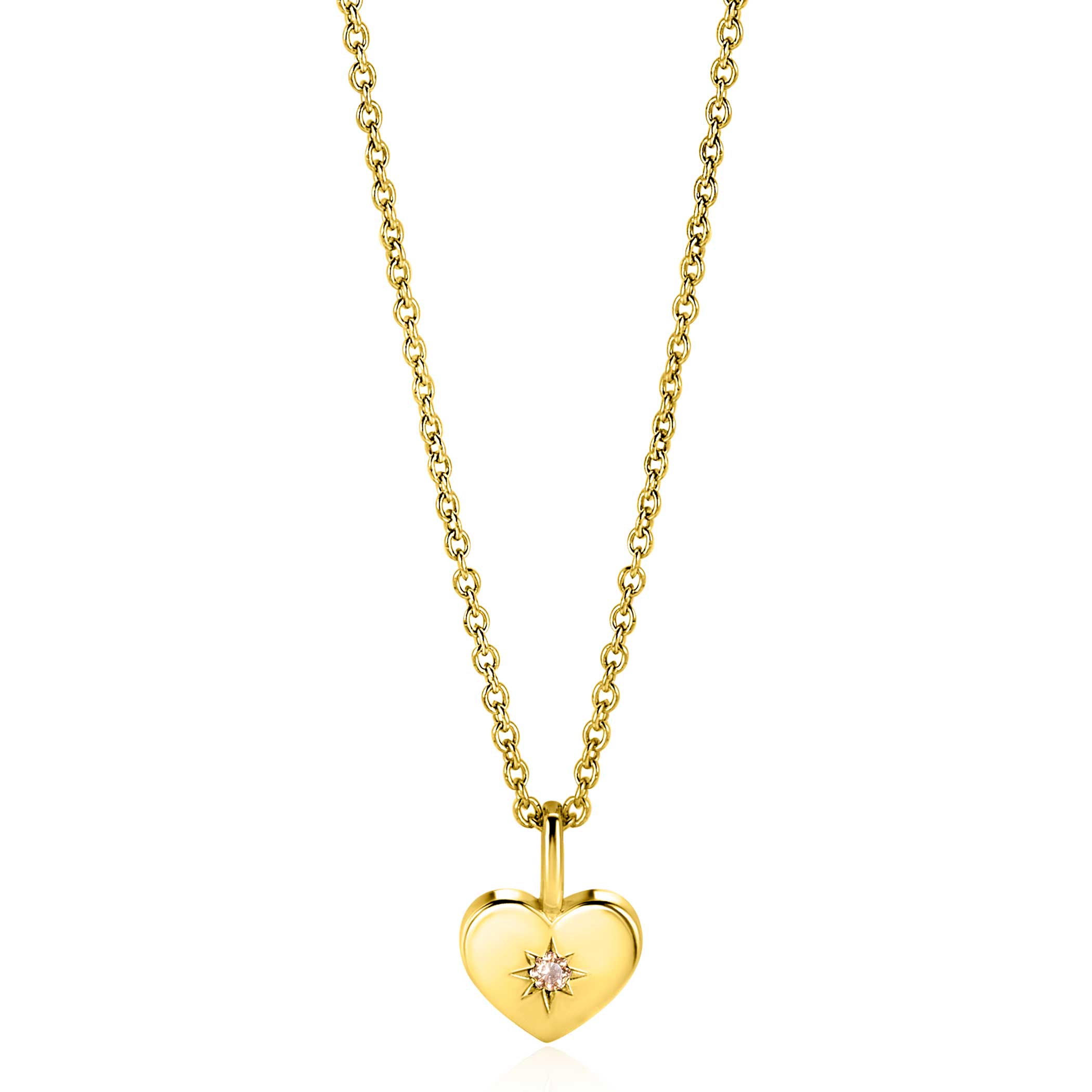 NOVEMBER hanger 12mm gold plated hart geboortesteen champagne citrien zirconia (zonder collier)