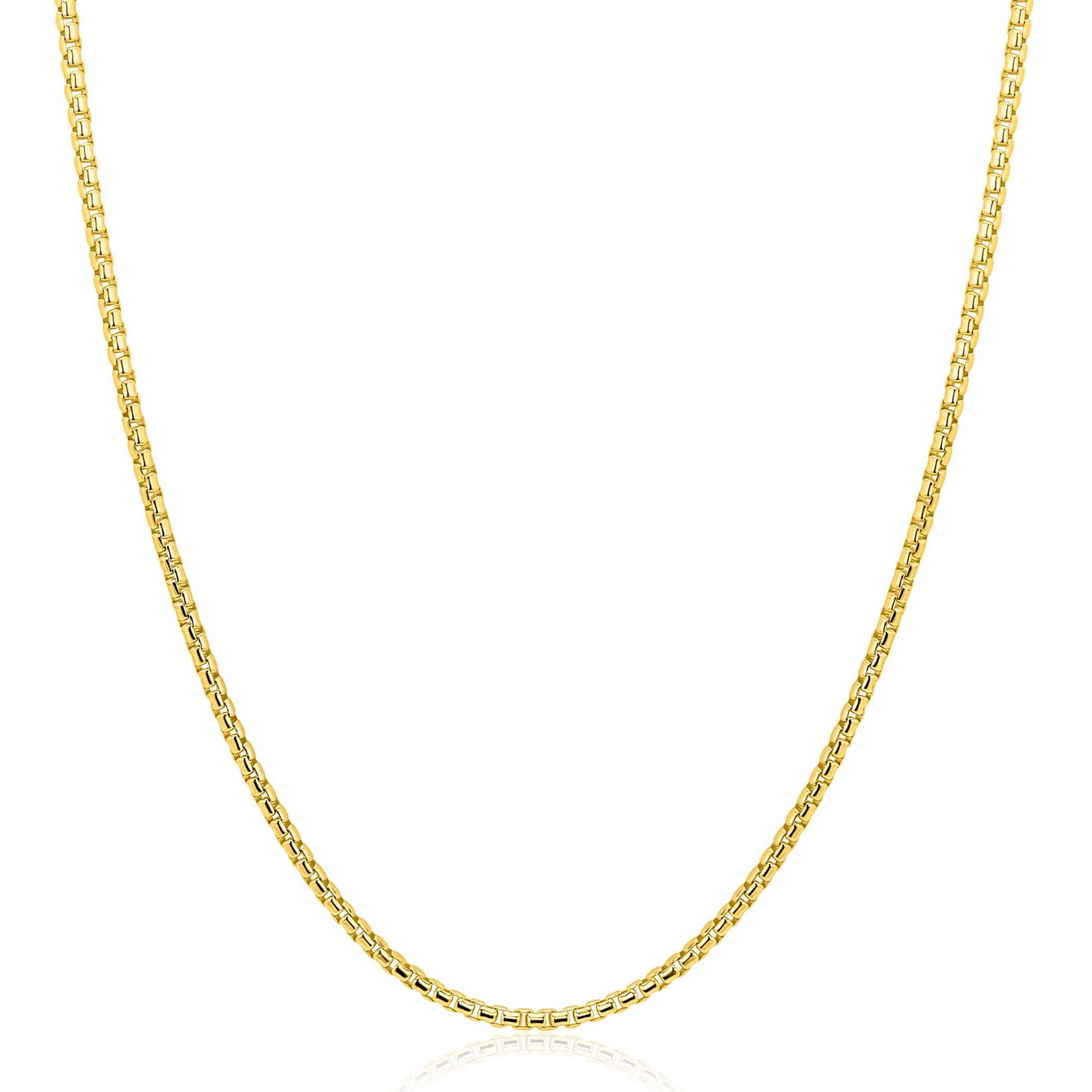 ZINZI gold plated zilveren ronde Venetiaanse schakel ketting (1,8mm breed) 42-45cm ZIC2842G
