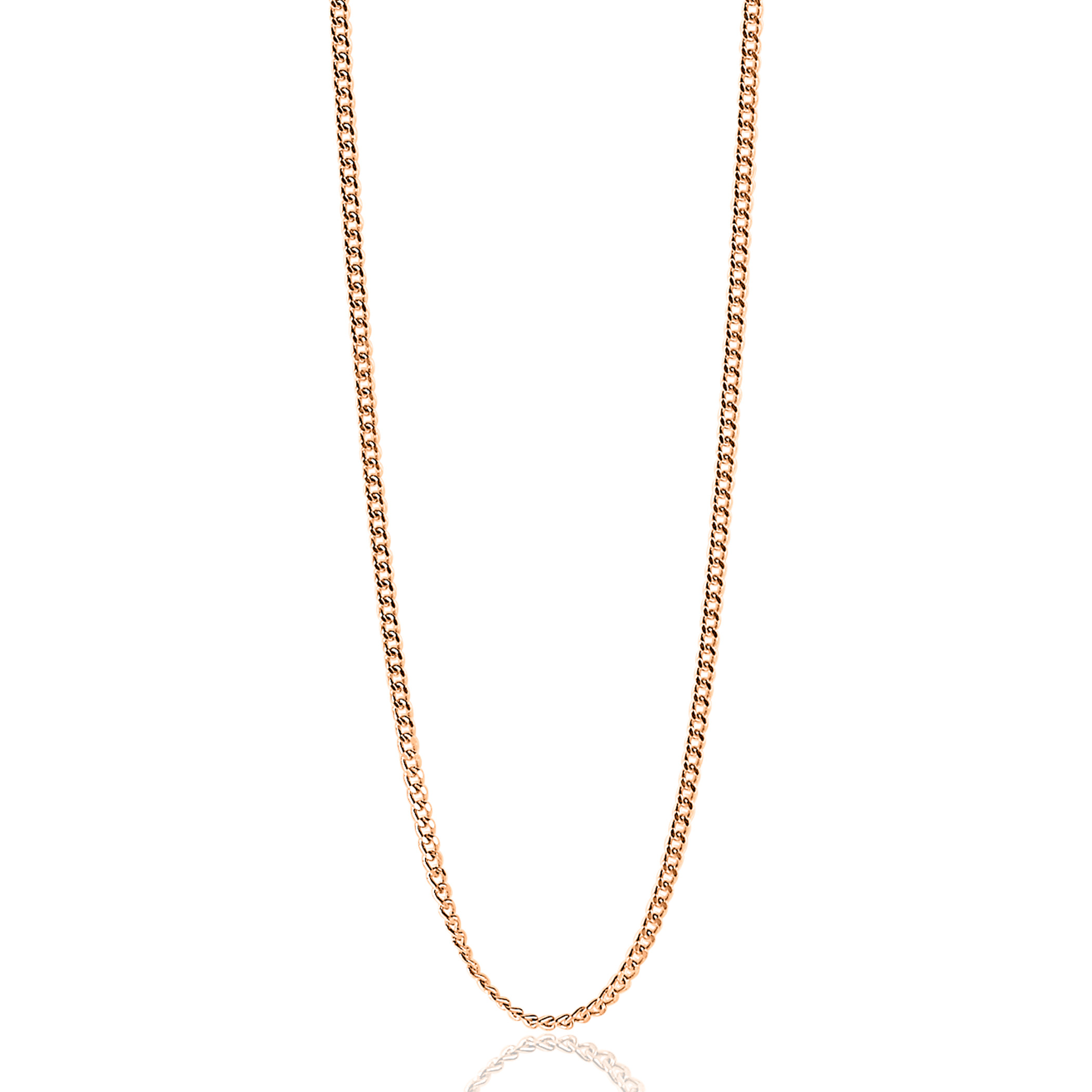 45cm ZINZI zilveren gourmet ketting rosé verguld ZILC-G45R