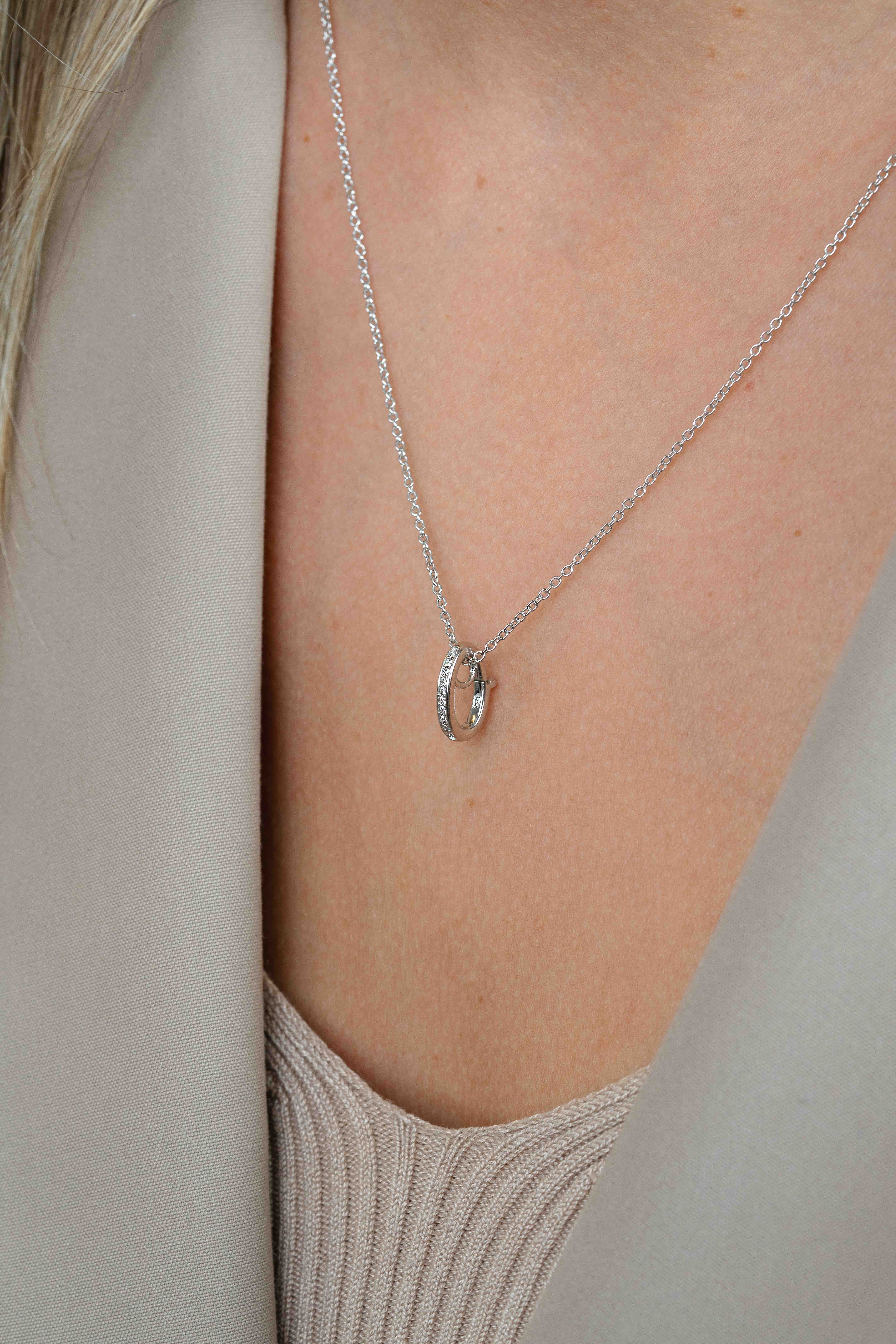 ZINZI zilveren hanger met witte zirconia's om je oorbedels aan te hangen ZIH2CH