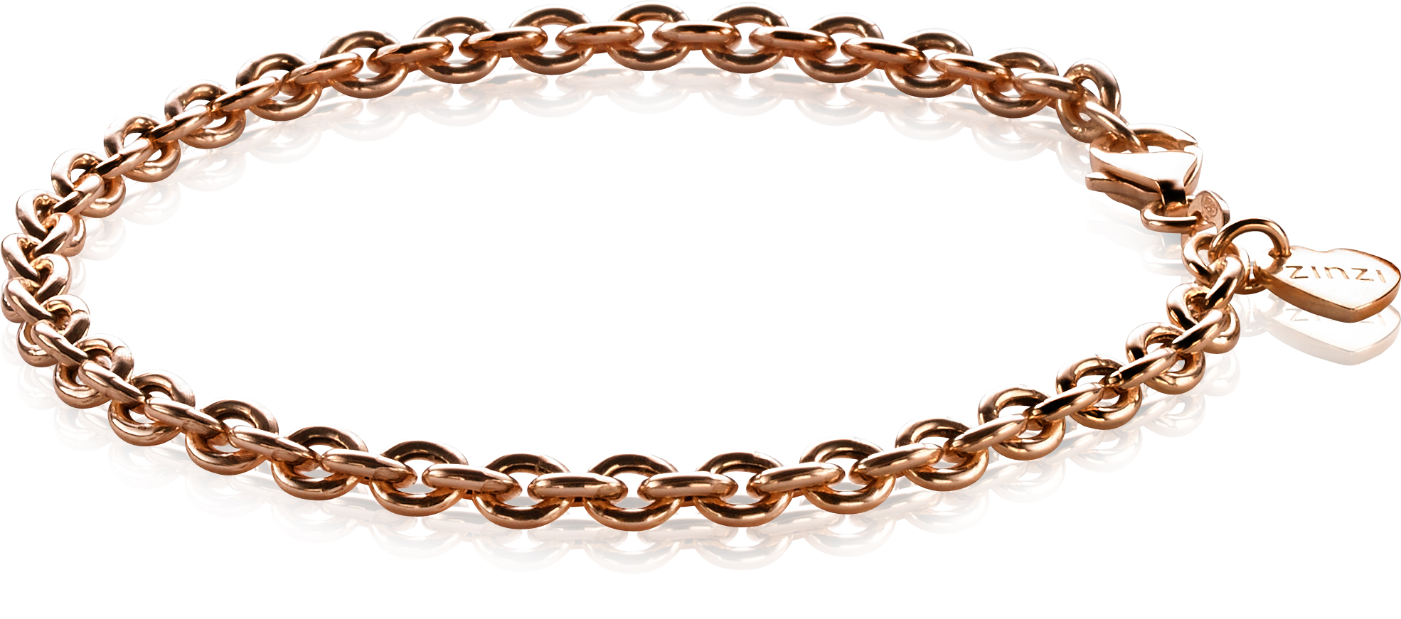 ZINZI zilveren armband rosé verguld 19cm ZIA1153R