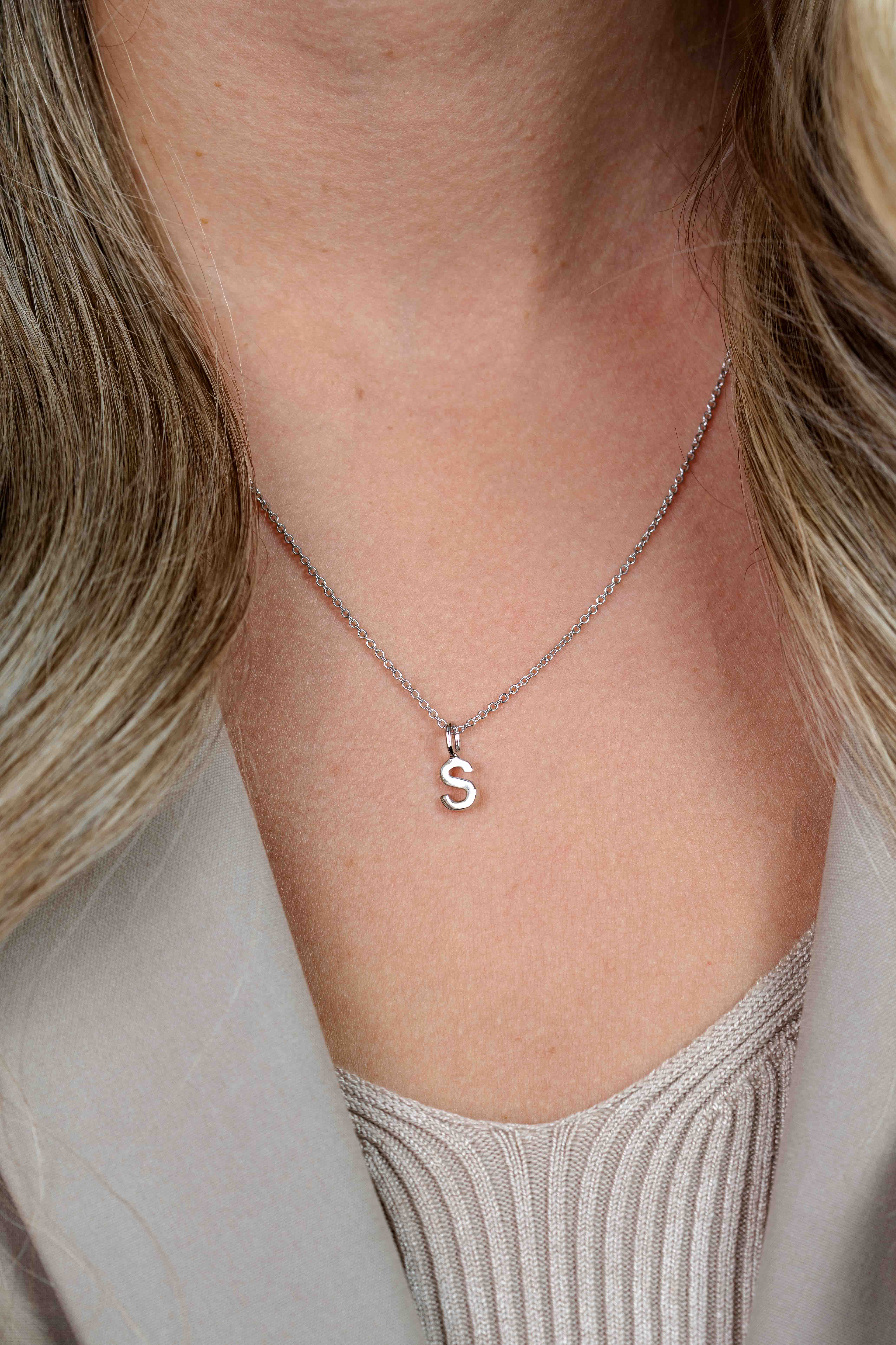 ZINZI zilveren letter hanger S ZIH2140S