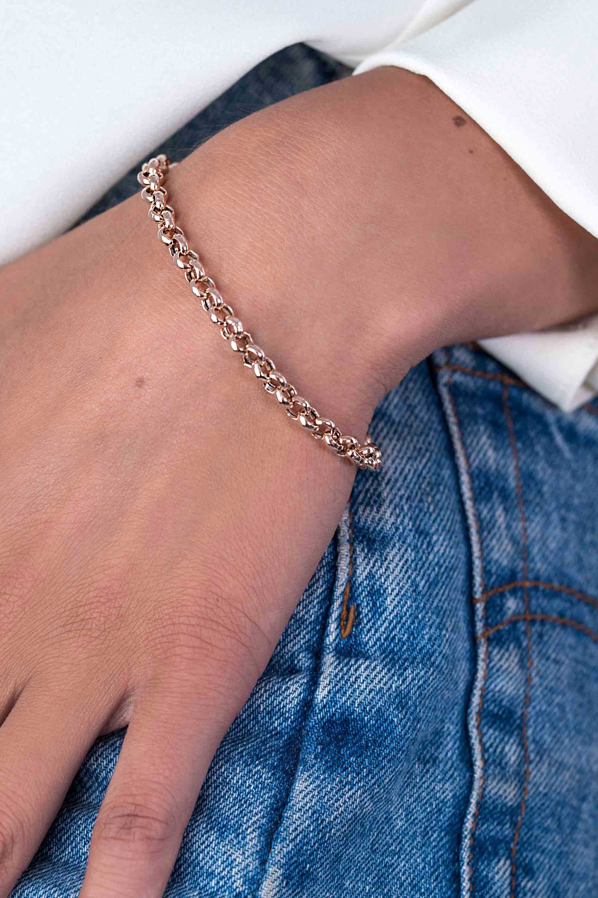 ZINZI zilveren jasseron armband rosé verguld 5mm breed 19cm ZIA1009R