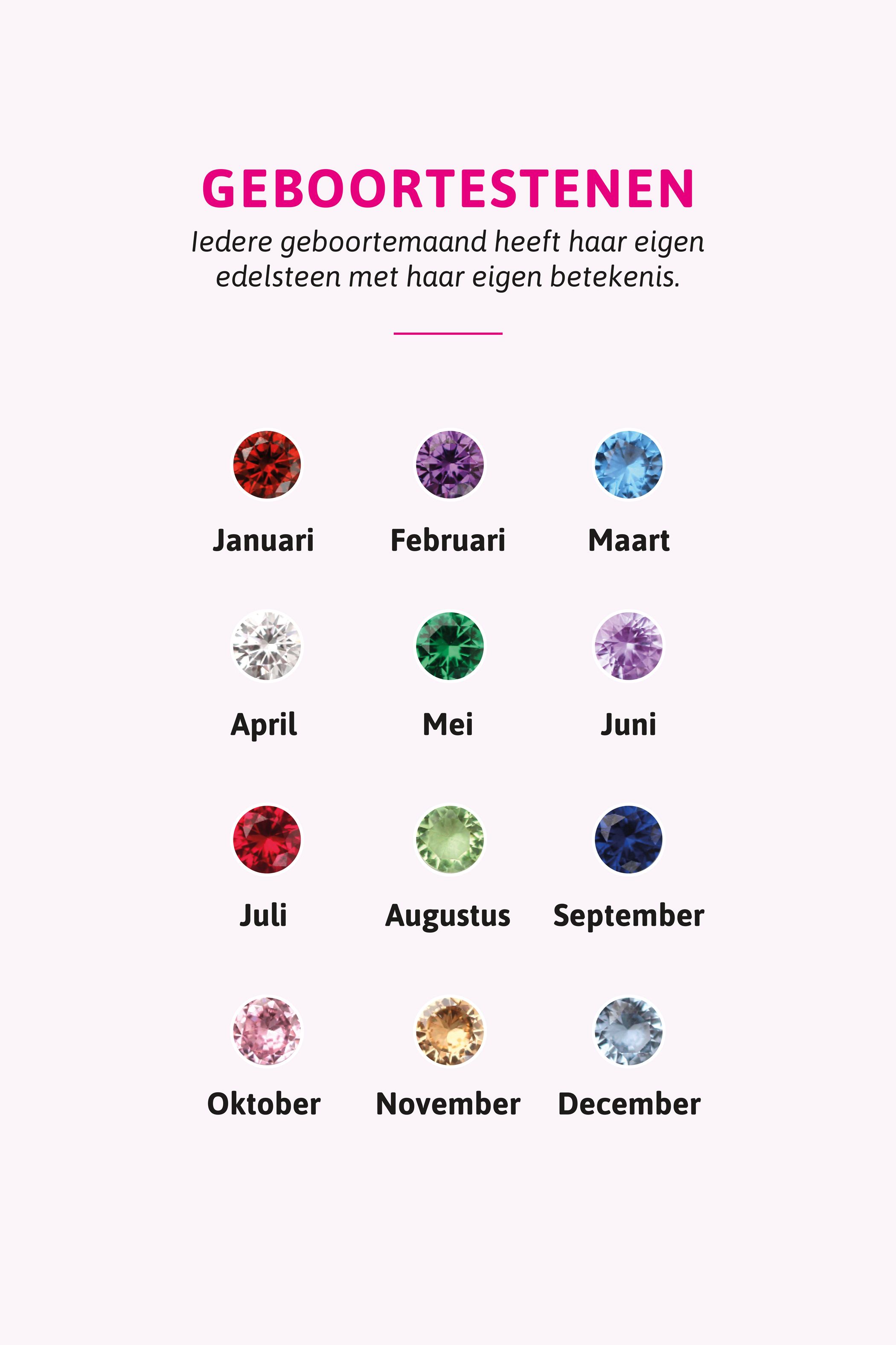 JULI oorbedels zilver met geboortesteen rood robijn zirconia (excl. oorringen)

