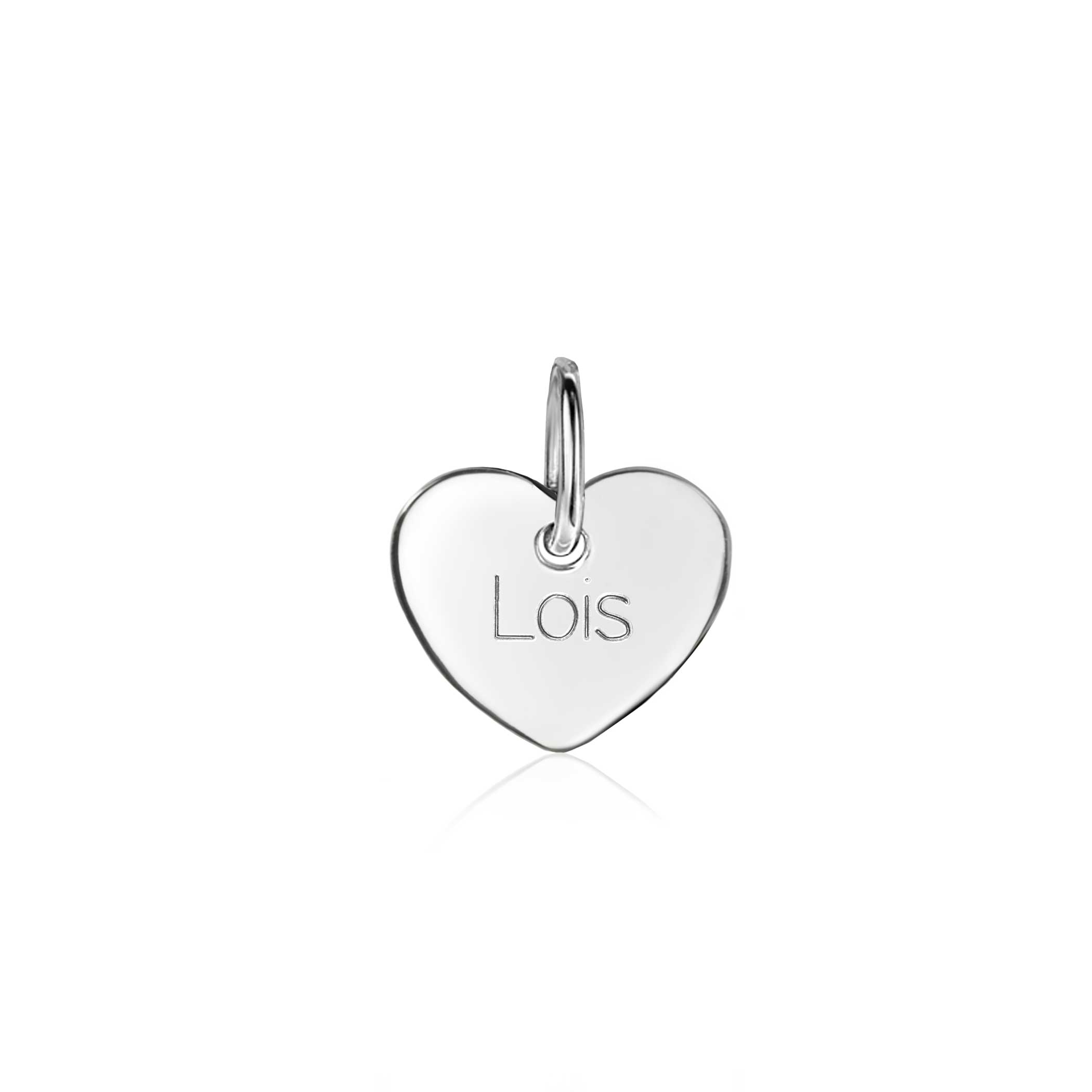 ZINZI zilveren hanger glad hart 12mm voor gravure ZIH2346-12 (zonder collier)