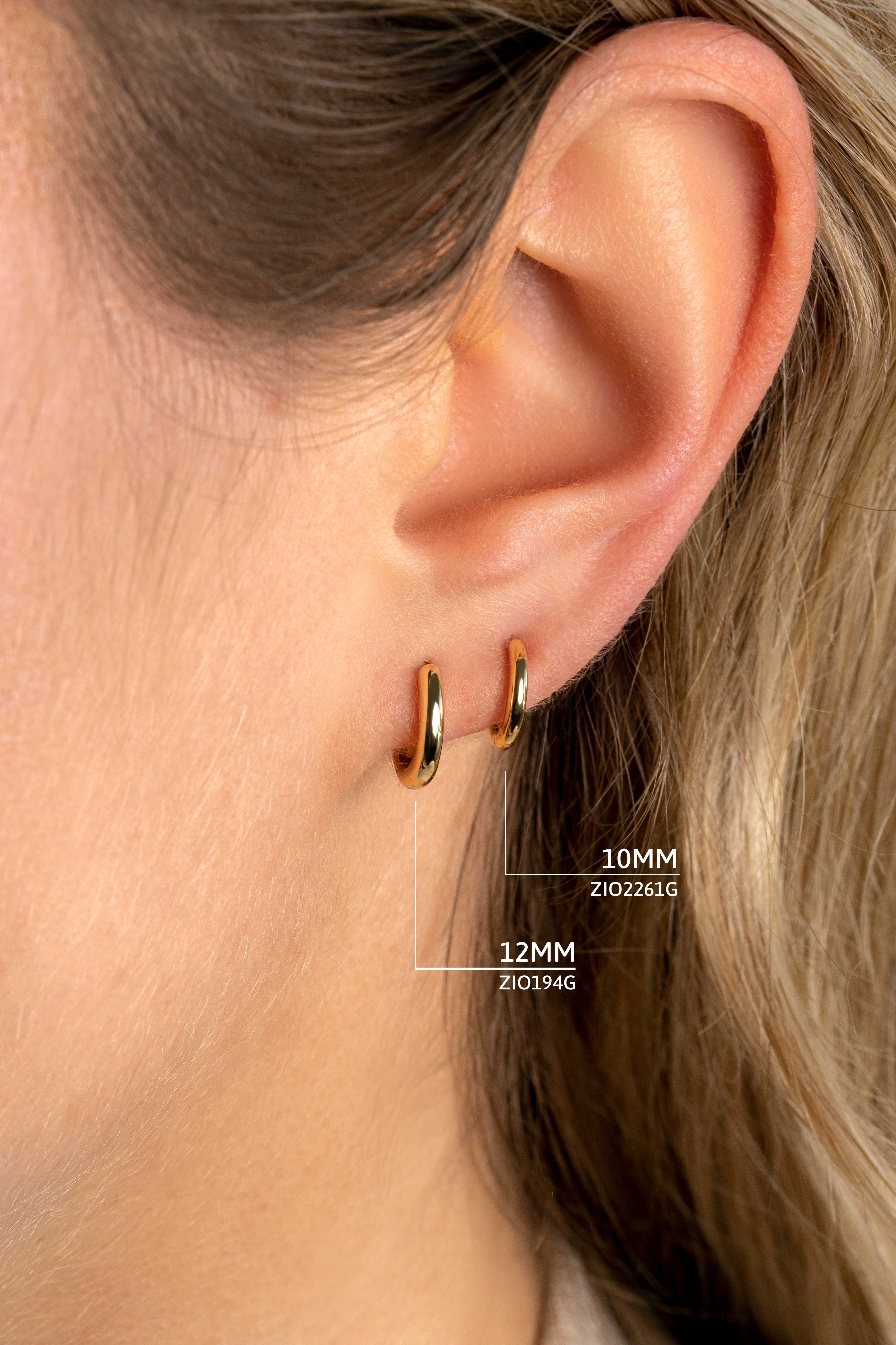 ZINZI zilveren luxe oorringen extra 14K geel verguld glad 10x2mm ZIO2261G