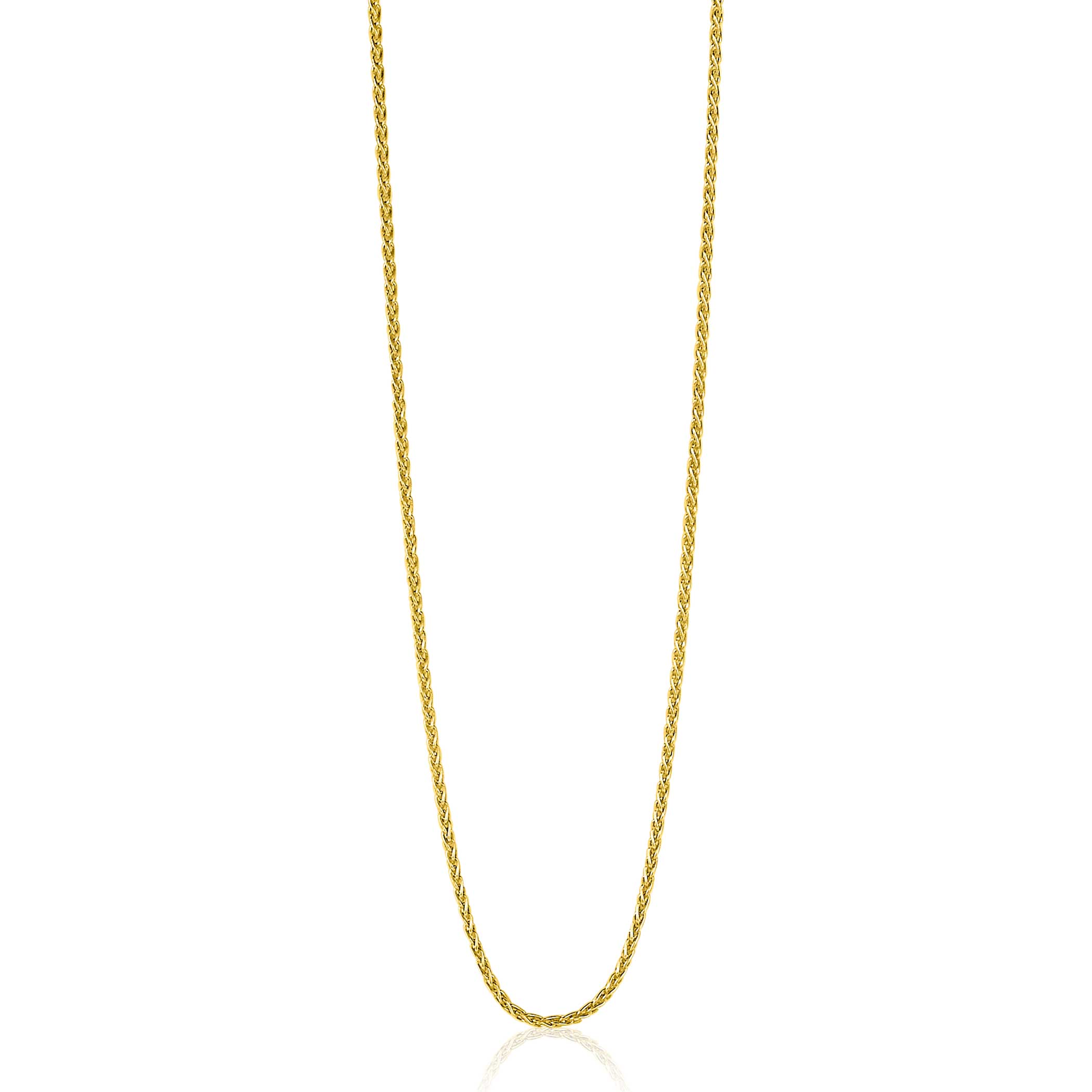 80 cm ZINZI zilveren palmier ketting geel verguld ZILC P80G