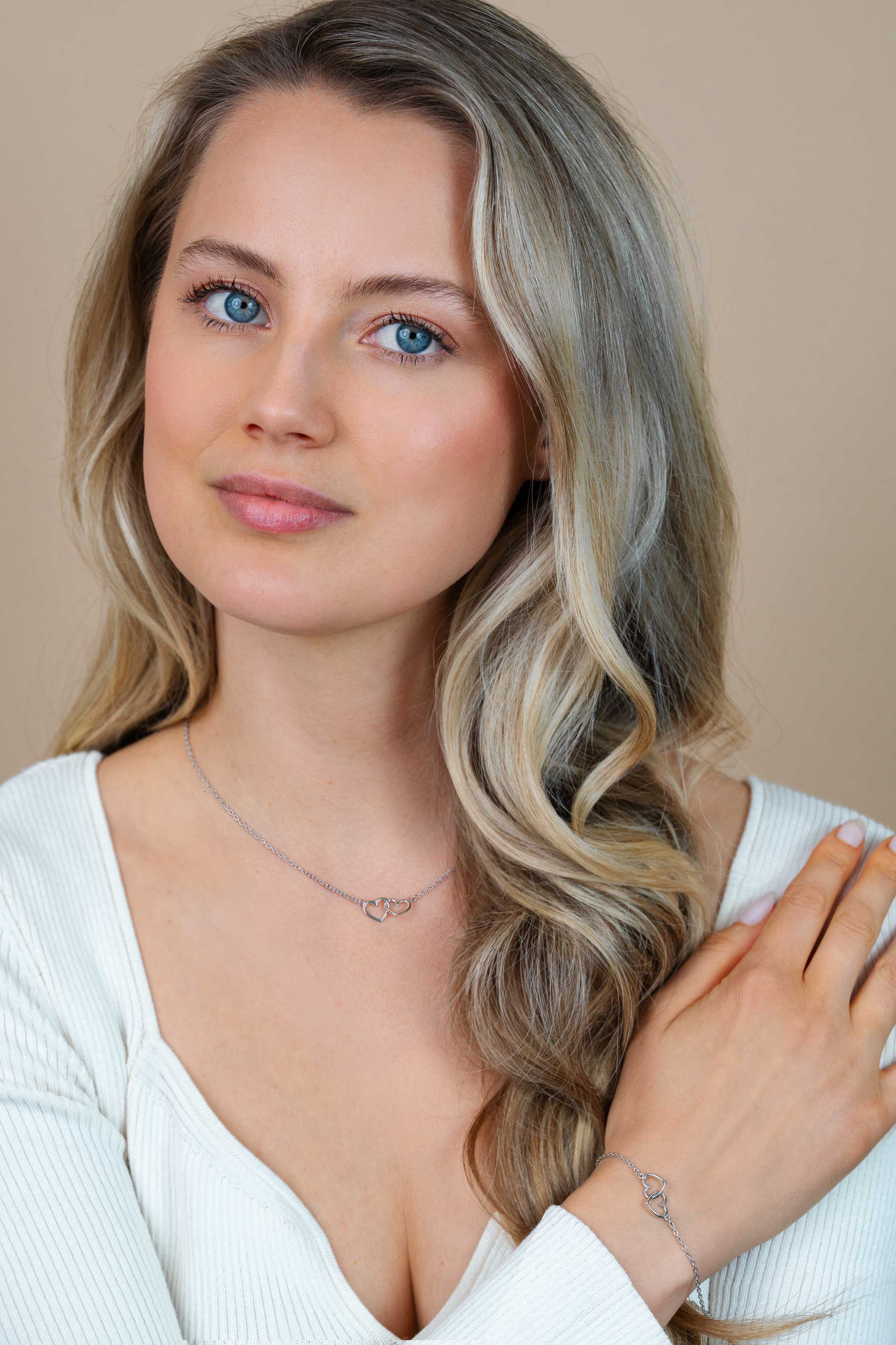 ZINZI zilveren armband met 2 verbonden hartjes 17,5-19,5cm ZIA2513