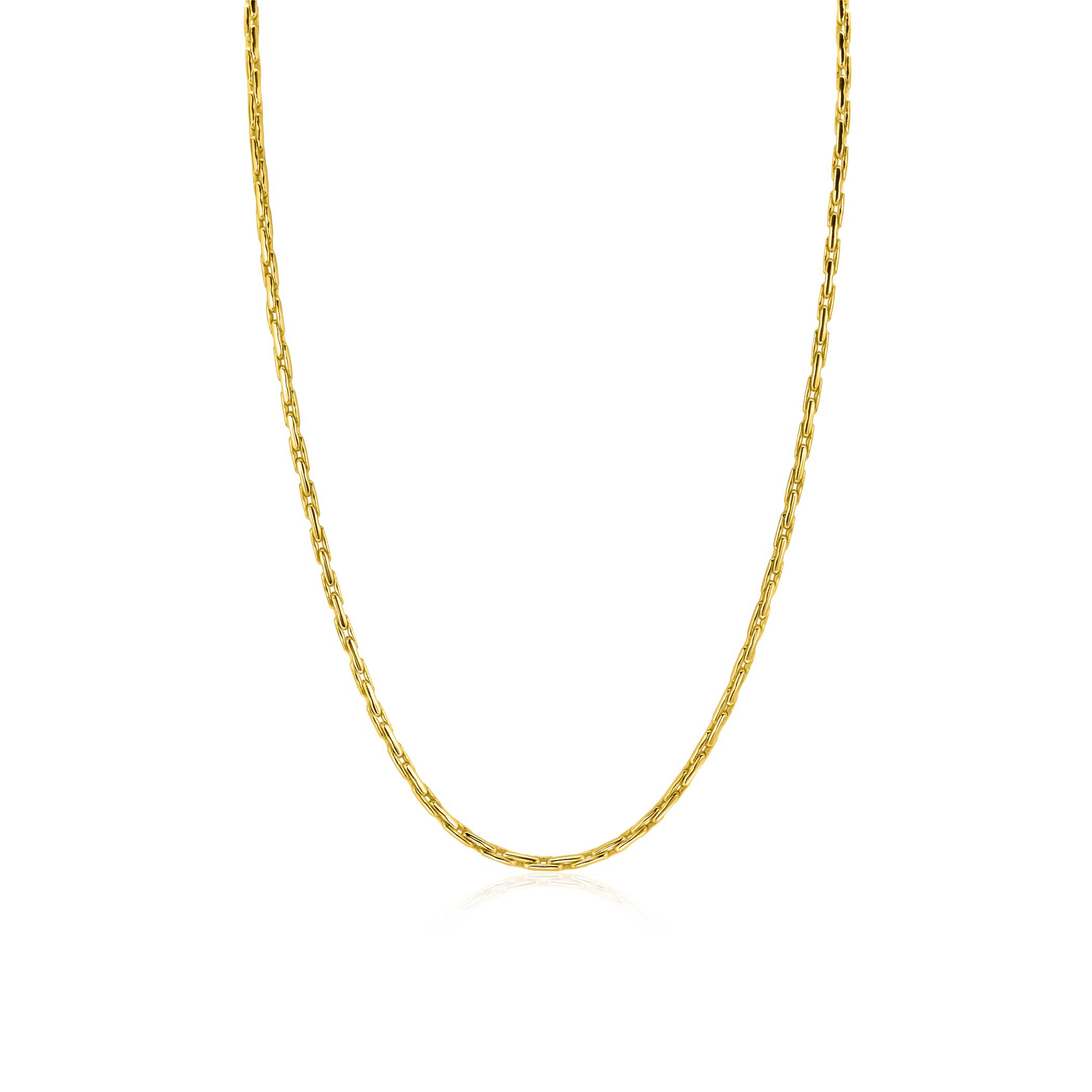 ZINZI gold plated zilveren schakel ketting 2,3mm breed 43 45cm ZIC2648G