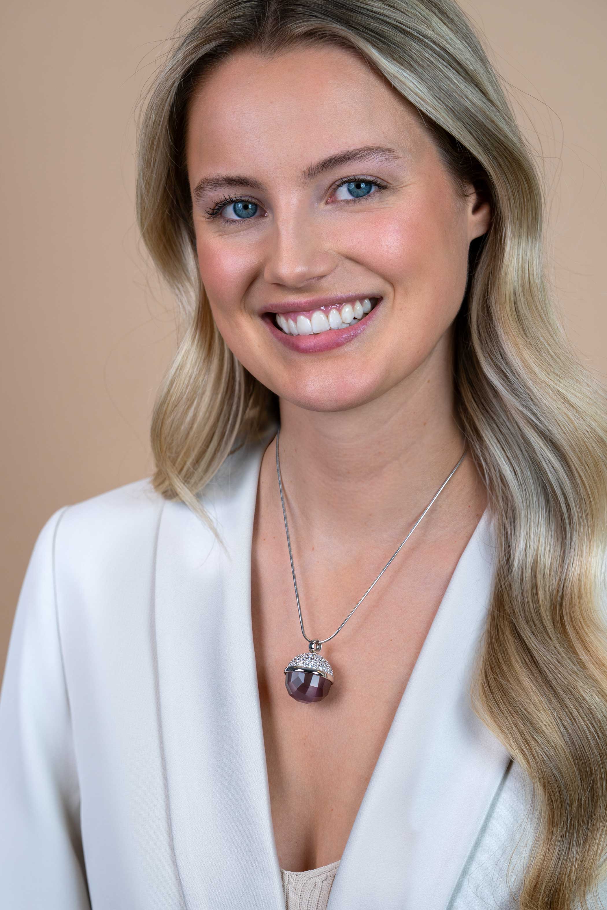 Zinzi zilveren hanger paars ZIH623P