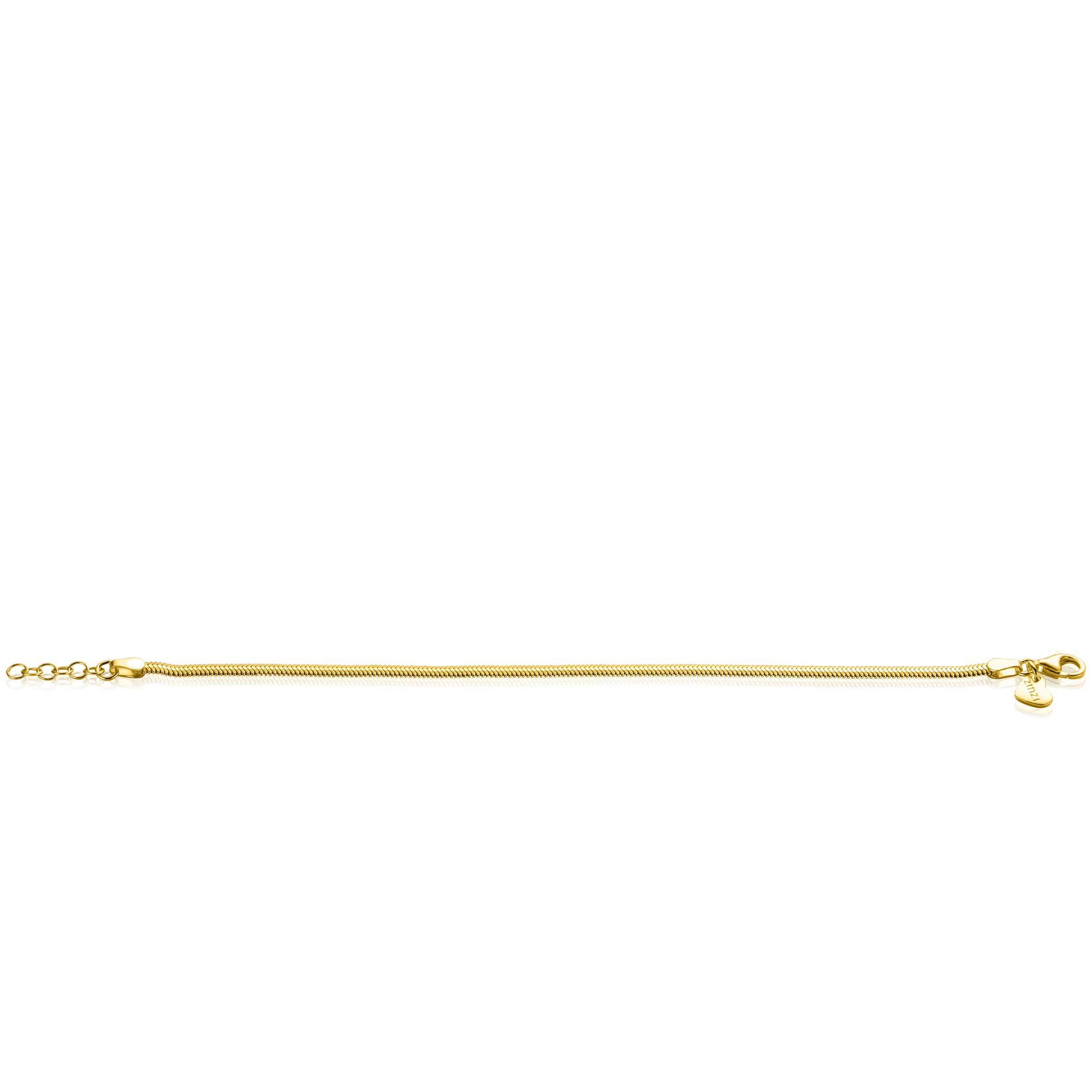 ZINZI gold plated zilveren platte slangen-armband 3,5mm breed ZIA2402G