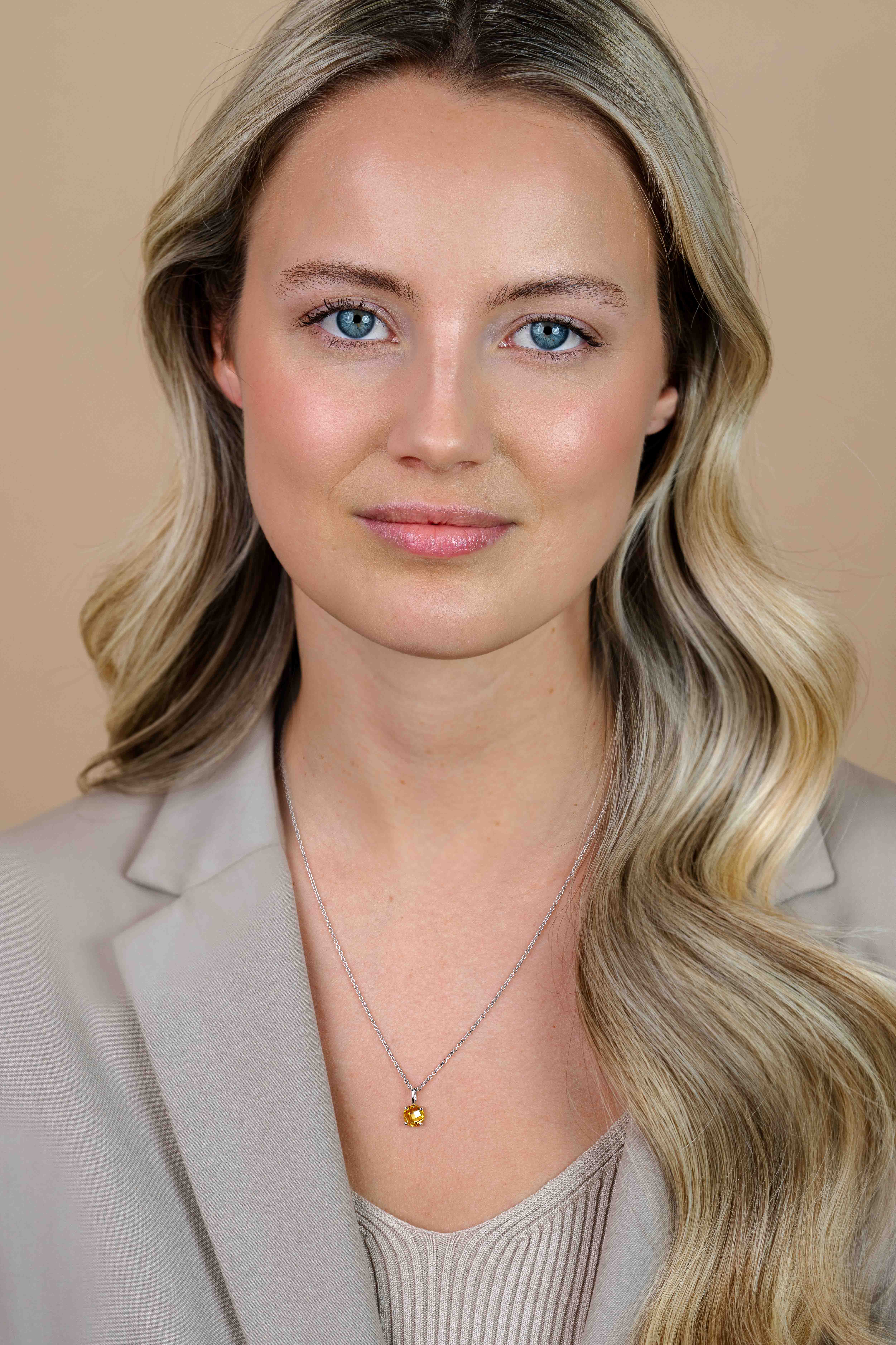 ZINZI zilveren hanger rond geel ZIH2072G (zonder collier)