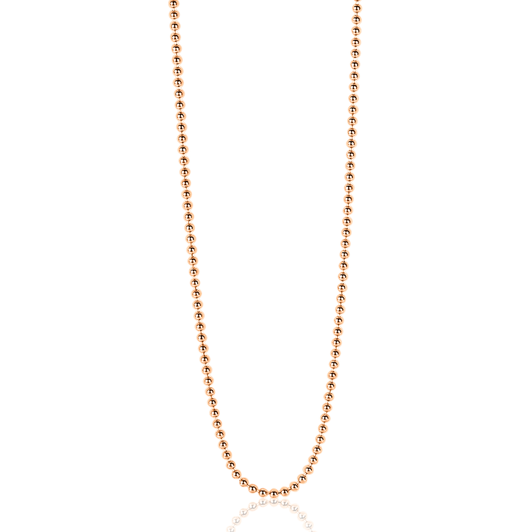45cm ZINZI zilveren bolletjes ketting rosé verguld ZILC-B45R