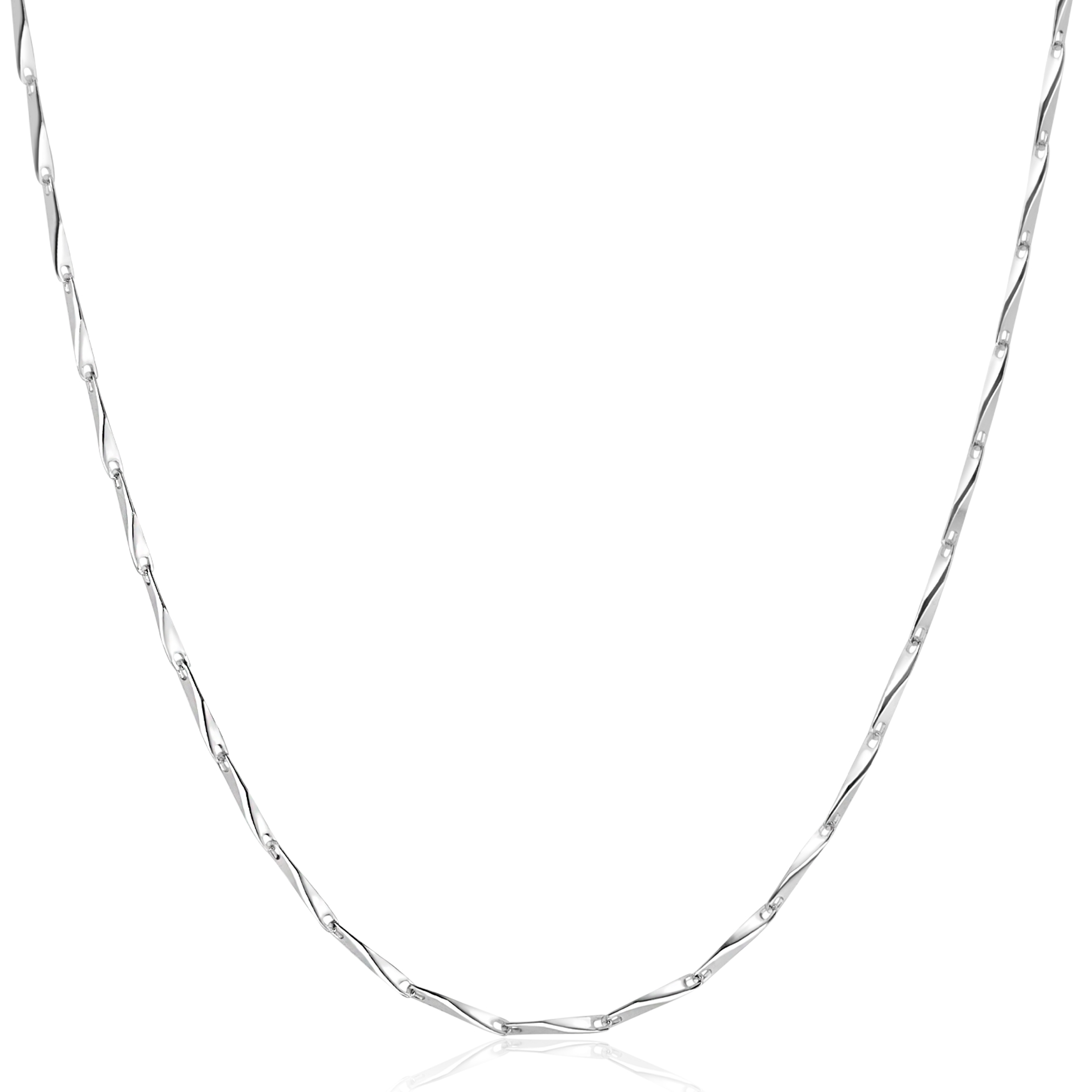 ZINZI zilveren schakel ketting met glinsterende pijlvormige schakels 1,5mm breed 42-45cm ZIC2414