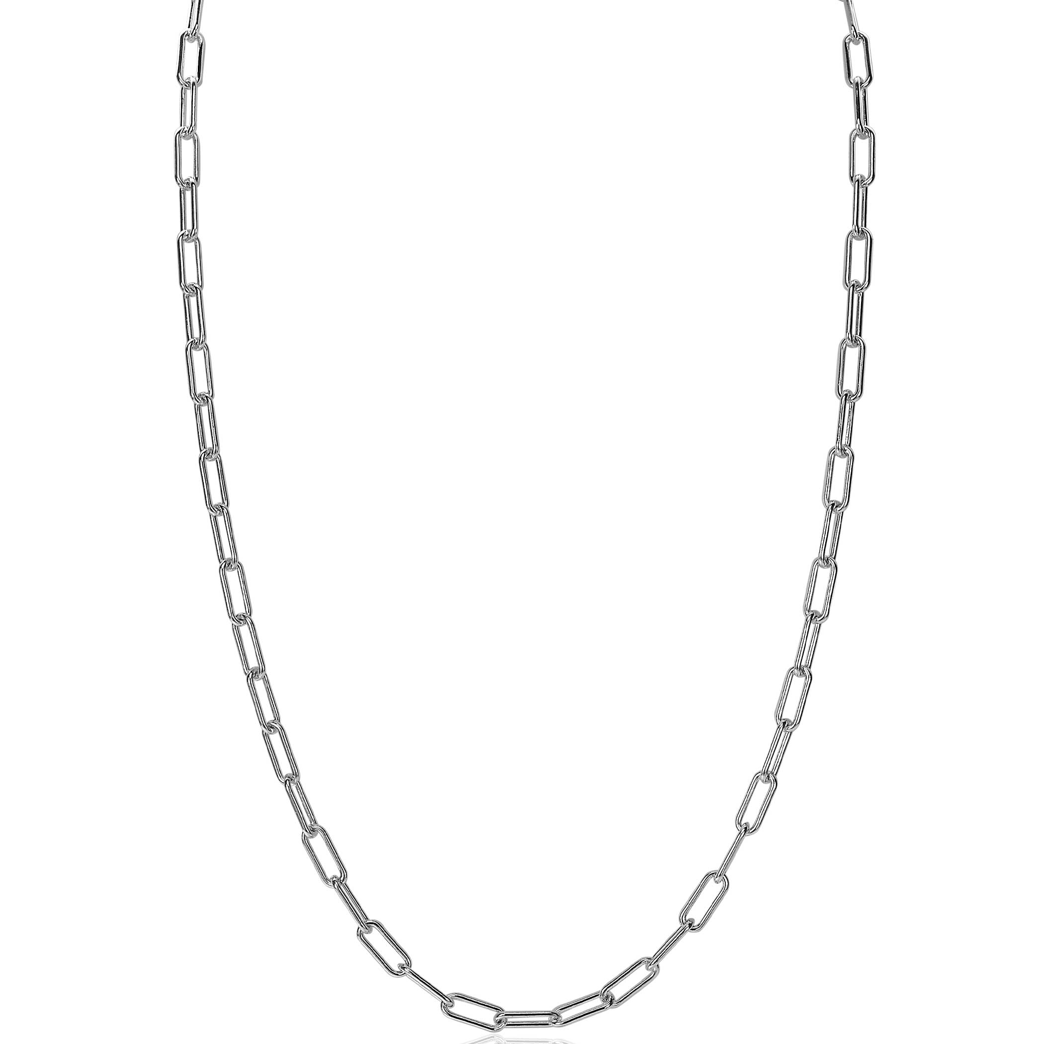 ZINZI zilveren paperclip schakel ketting 45cm 3,5mm breed ZIC2202