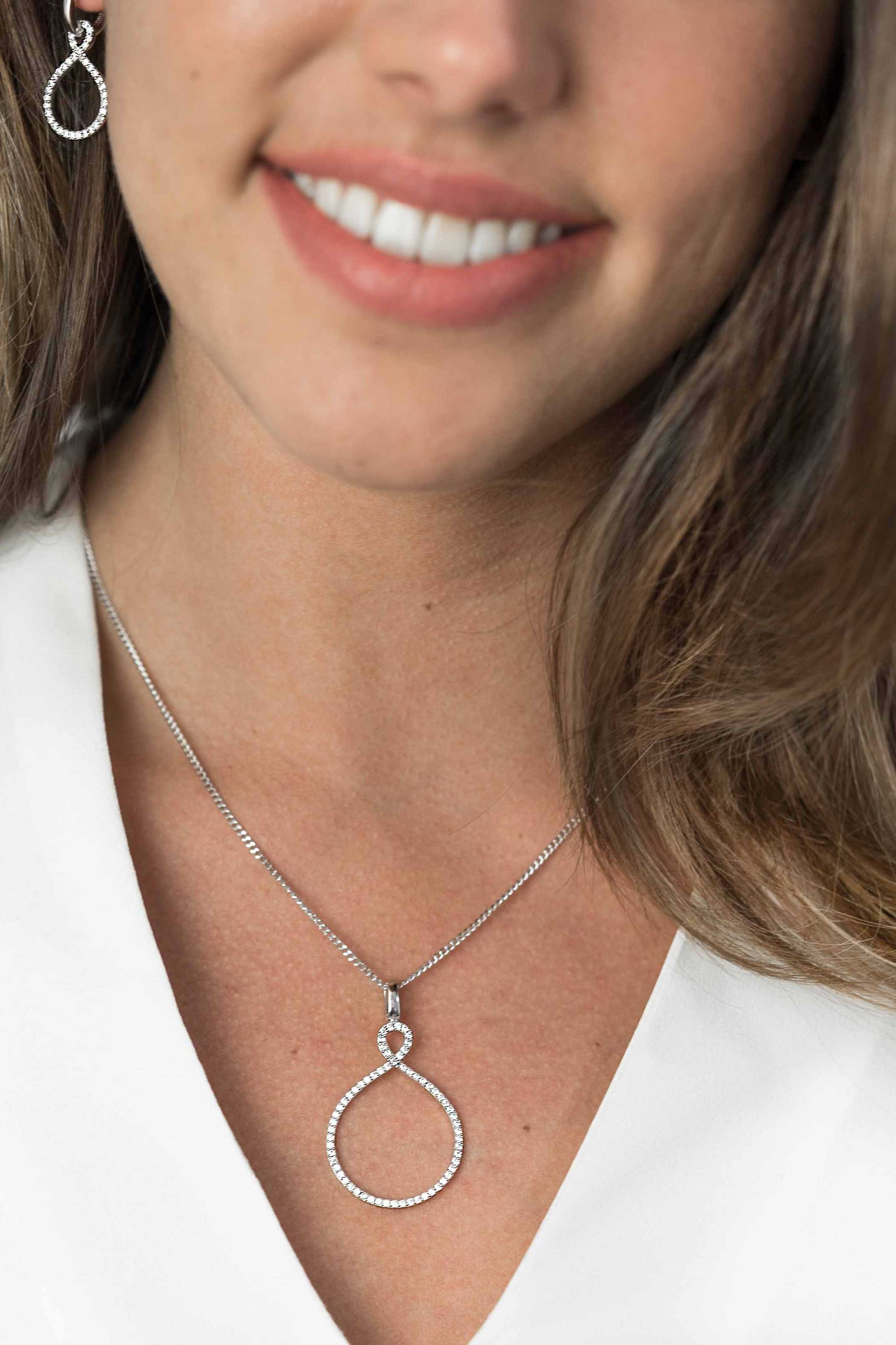 ZINZI zilveren luxe hanger infinity wit ZIH1893 (zonder collier)