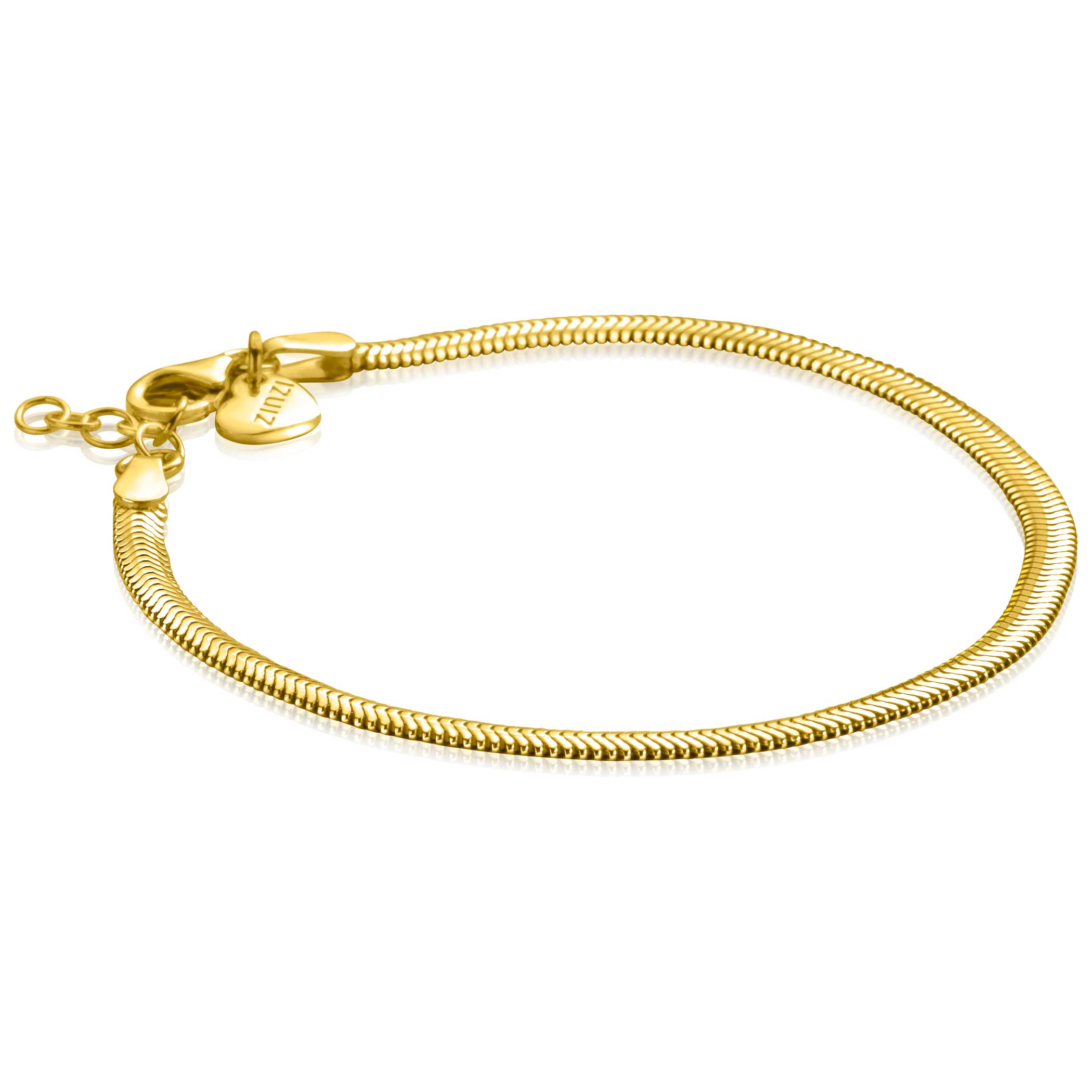 ZINZI zilveren platte slangen armband 3,5mm breed ZIA2402