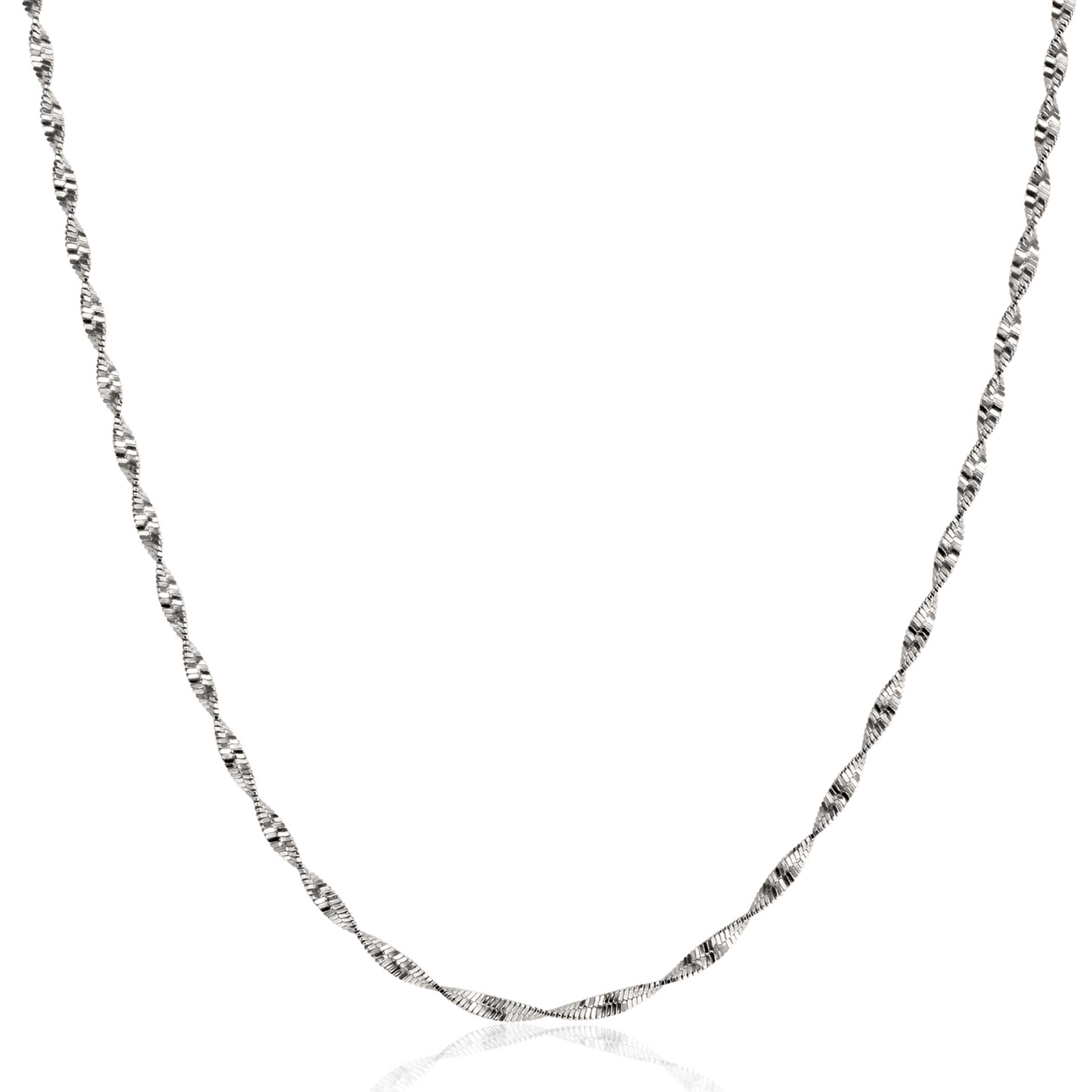 ZINZI zilveren ketting met glinsterende gedraaide schakels 1,9mm breed 43-45cm ZIC2585
