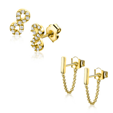 Giftset: Twee paar goldplated zilveren oorsieraden, perfect op elkaar afgestemd in één prachtige set (ZIO2597Y en ZIO1688G) GIFTSET15