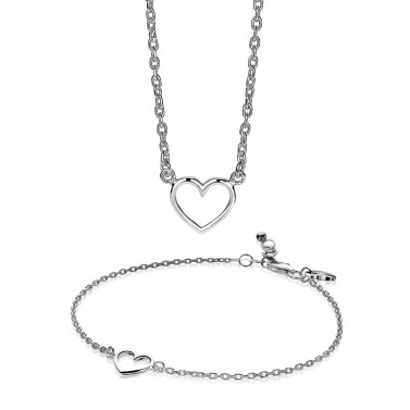 Giftset: Zilveren armband met bijpassende zilveren ketting. Een complete look in één giftset GIFTSET1420