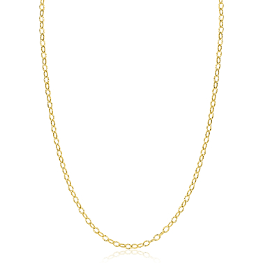 ZINZI Gold 14 krt gouden ketting met bewerkte ovale schakels 3mm breed 45cm ZGC538
