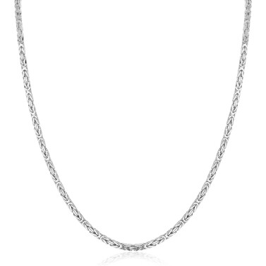 ZINZI zilveren massieve koningsschakel ketting (2mm breed) 42-45cm ZIC2846