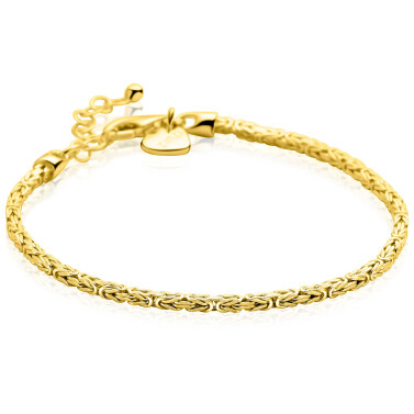 ZINZI gold plated zilveren massieve koningsschakel armband (2mm breed) 17-20cm ZIA2846G