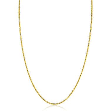 ZINZI gold plated zilveren ronde slangen ketting (1,6mm breed) 42-45cm ZIC2848G