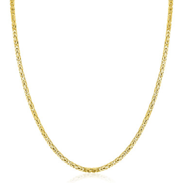 ZINZI gold plated zilveren massieve koningsschakel ketting (2mm breed) 42-45cm ZIC2846G