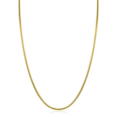 ZINZI gold plated zilveren ronde slangen ketting (2mm breed) 42-45cm ZIC2849G