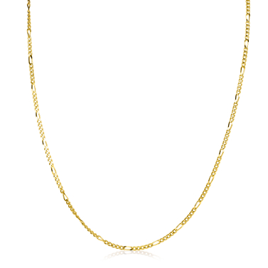 70cm ZINZI gold plated zilveren figaro ketting ZILC-F70G