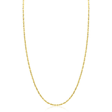ZINZI gold plated zilveren organisch gedraaide schakel ketting (1,8mm breed) 42-45cm ZIC2843G