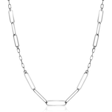 ZINZI zilveren ketting met verschillende paperclip schakels 40-45cm ZIC-BF60
