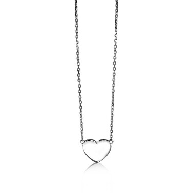 Zinzi zilveren ketting 43cm met hart plaatje 10mm om te graveren ZIC2346