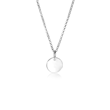 12mm ZINZI zilveren hanger glad rond plaatje voor gravure ZIH2345-12 (zonder collier)