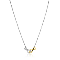 ZINZI zilveren fantasie ketting met aan elkaar verbonden Infinity tekens 42-45cm ZIC2649