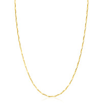 ZINZI gold plated zilveren schakel ketting met glinsterende pijlvormige schakels 1,5mm breed 42-45cm ZIC2414G
